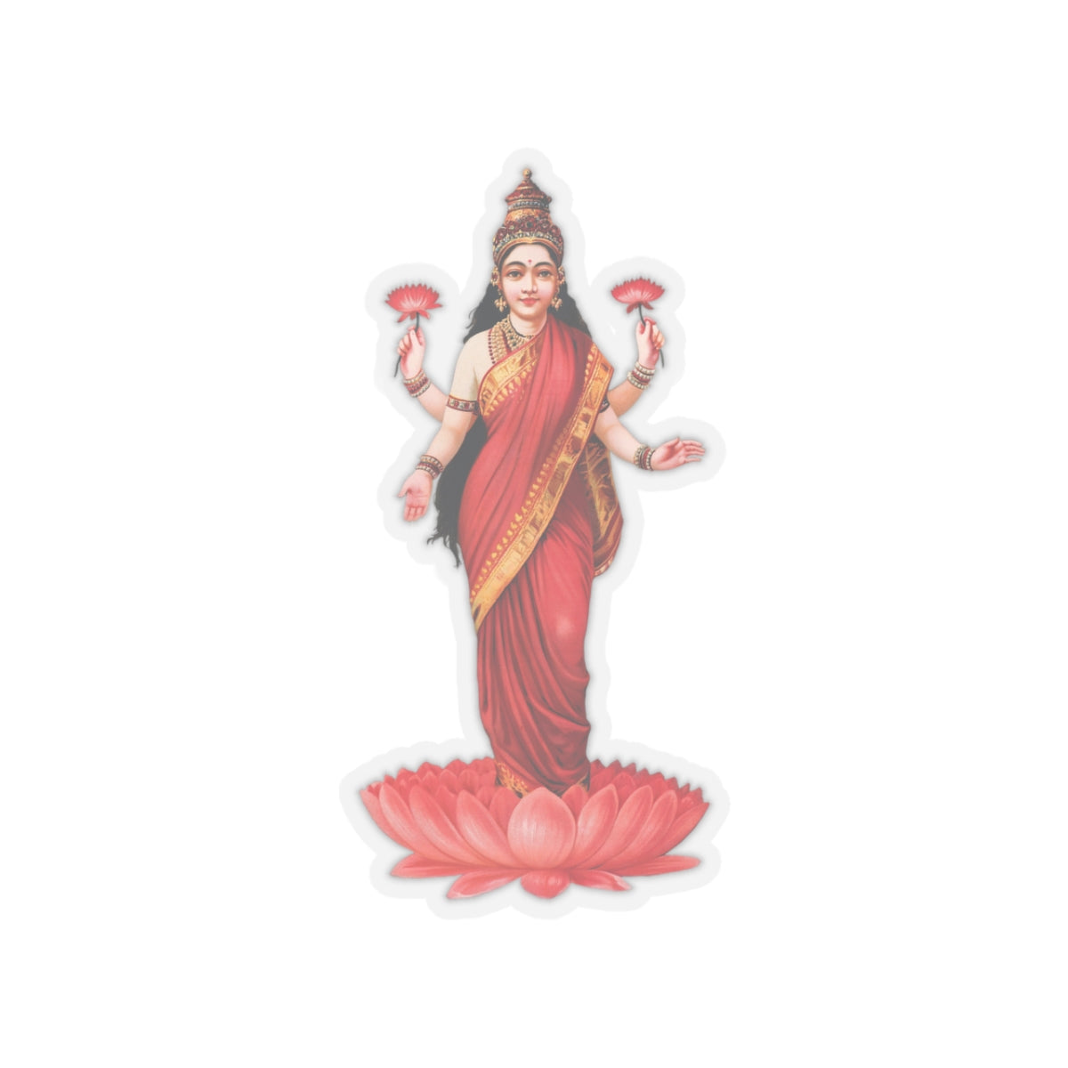 Lakshmi Hindu Goddess Decal Sticker, Perfect for Laptop and Water Bottle, Great Gift