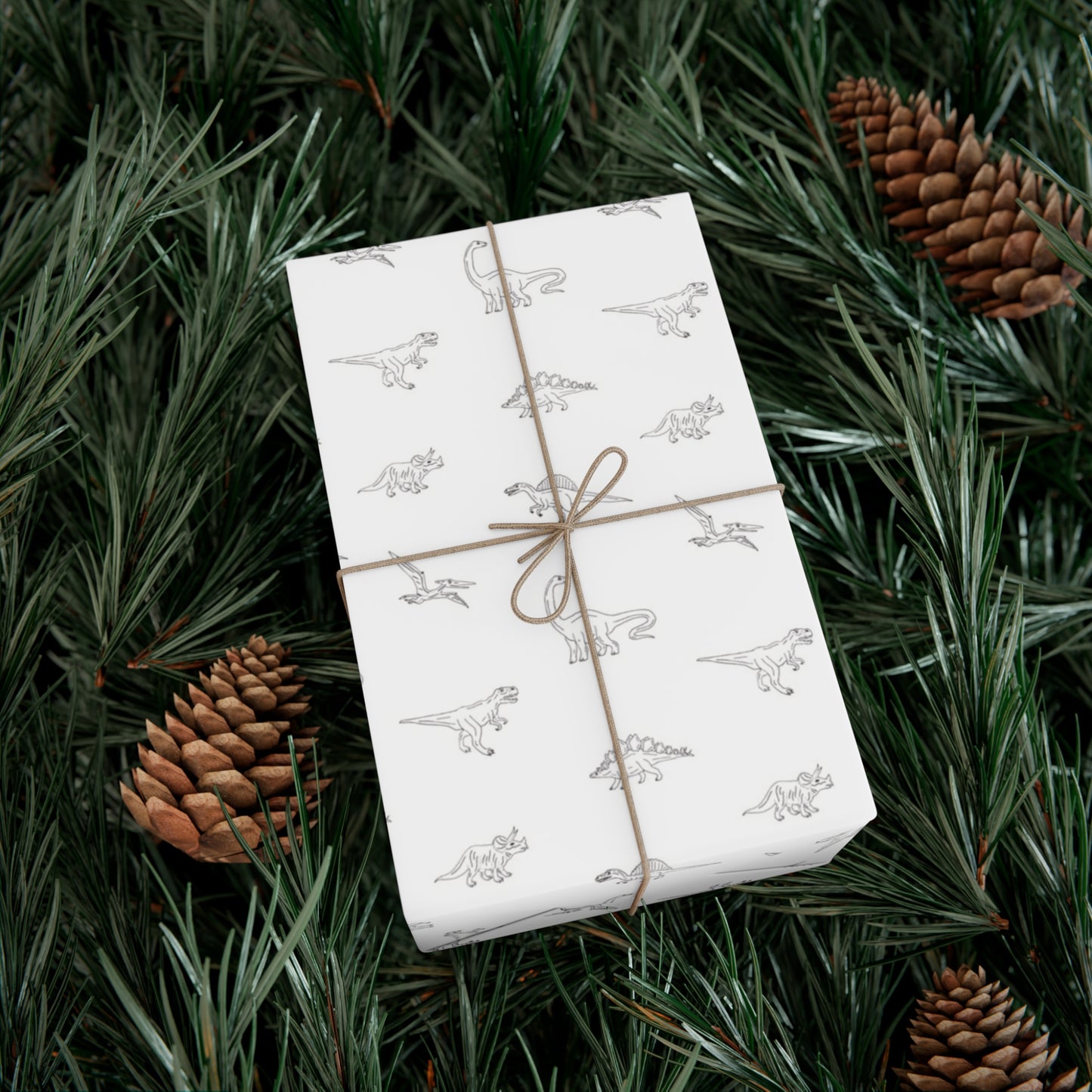 Dinosaur Themed Gift Wrap - Minimalist White Design - Versatile Wrapping Paper for Birthdays, Newborns and More