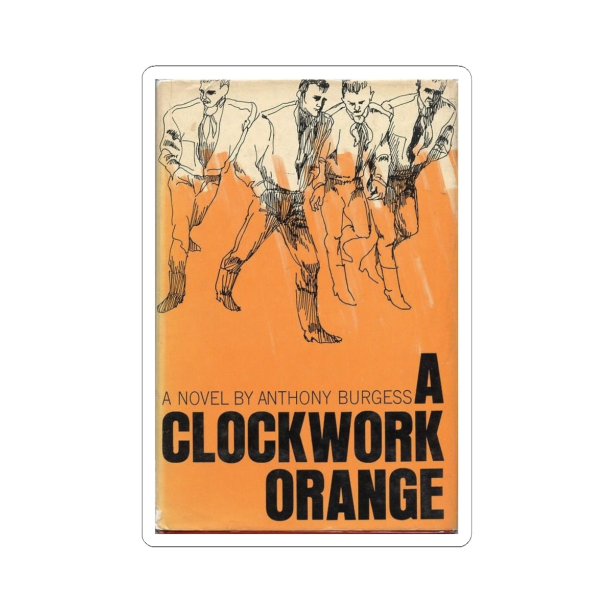 Vintage Book Cover Sticker, A Clockwork Orange by Anthony Burgess, Literature Gift, Book Lover Decal, Retro Aesthetic