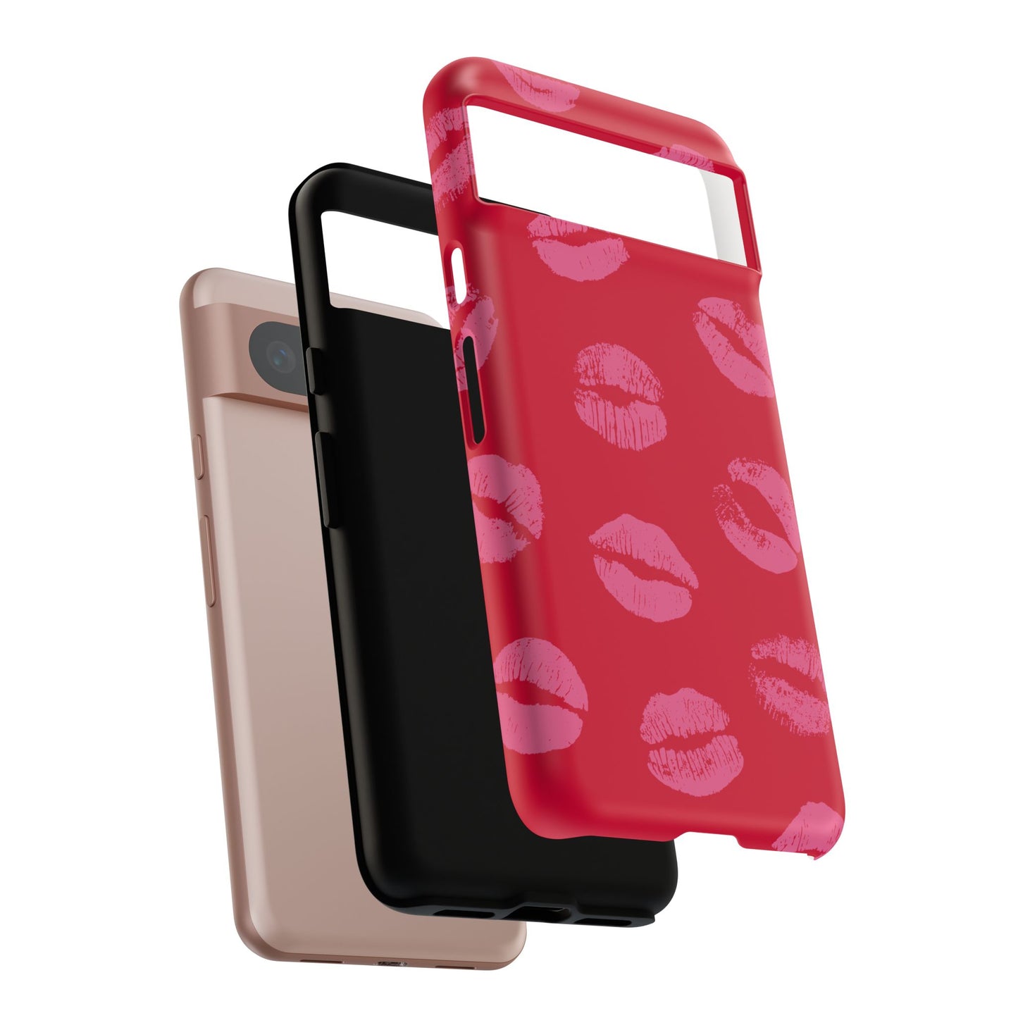 Lipstick Kisses Phone Case, Chic Tough Case for iPhone, Pixel, Galaxy, Stylish Gift for Girlfriend