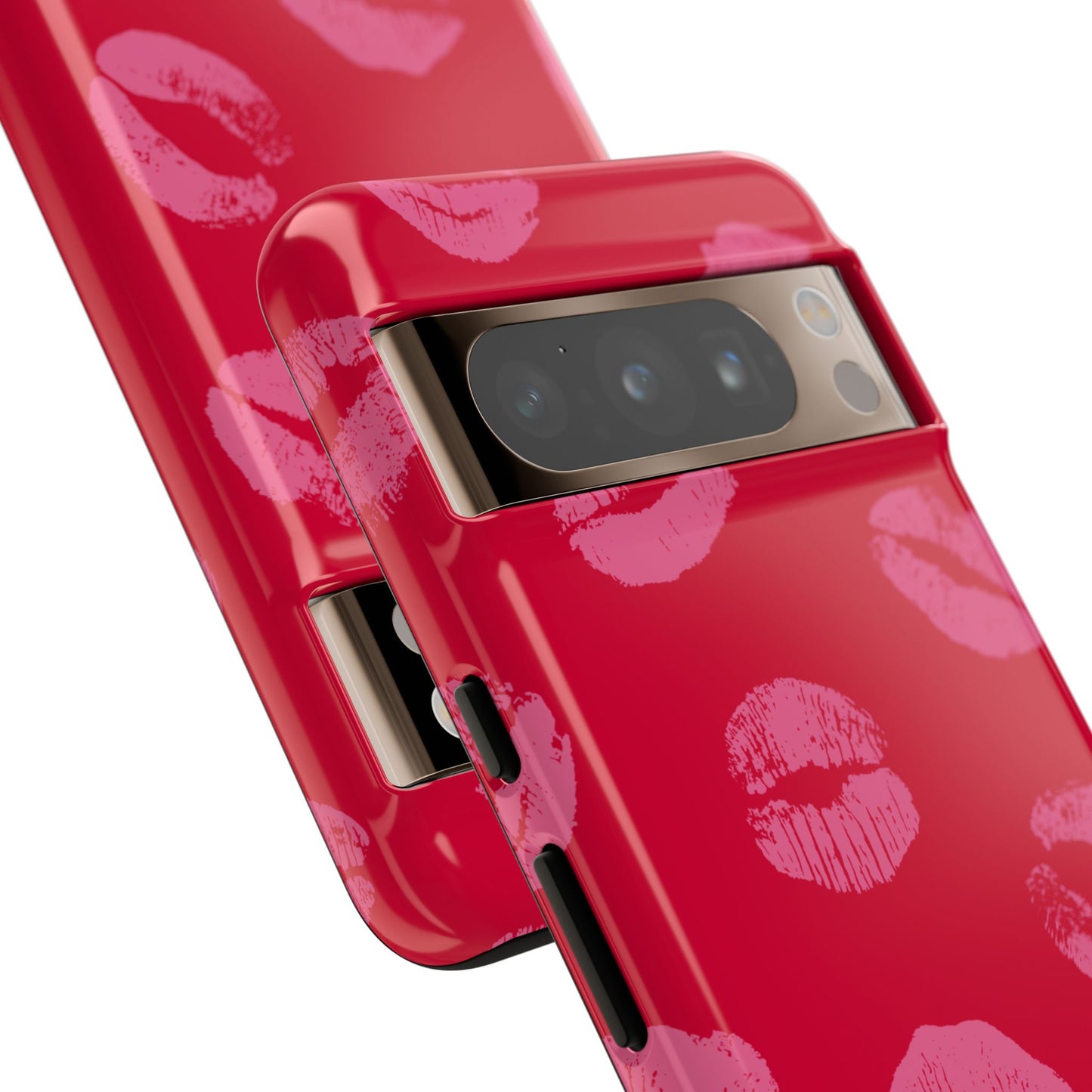 Lipstick Kisses Phone Case, Chic Tough Case for iPhone, Pixel, Galaxy, Stylish Gift for Girlfriend