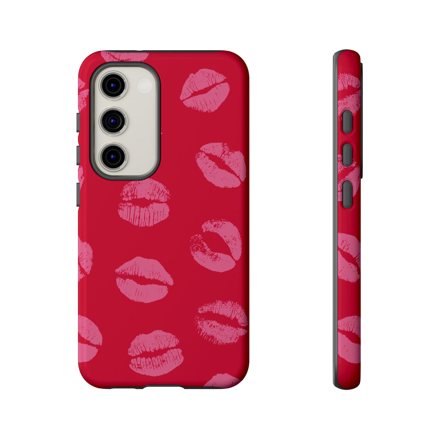 Lipstick Kisses Phone Case, Chic Tough Case for iPhone, Pixel, Galaxy, Stylish Gift for Girlfriend