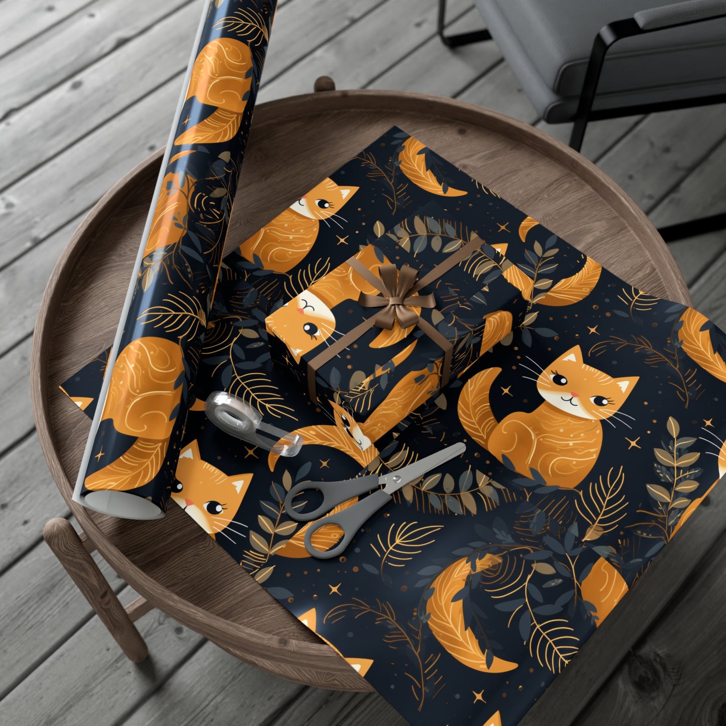 Adorable Cat Illustrated Gift Wrapping Paper - Cute and Vibrant - Eco-Friendly - Perfect for Cat Lovers