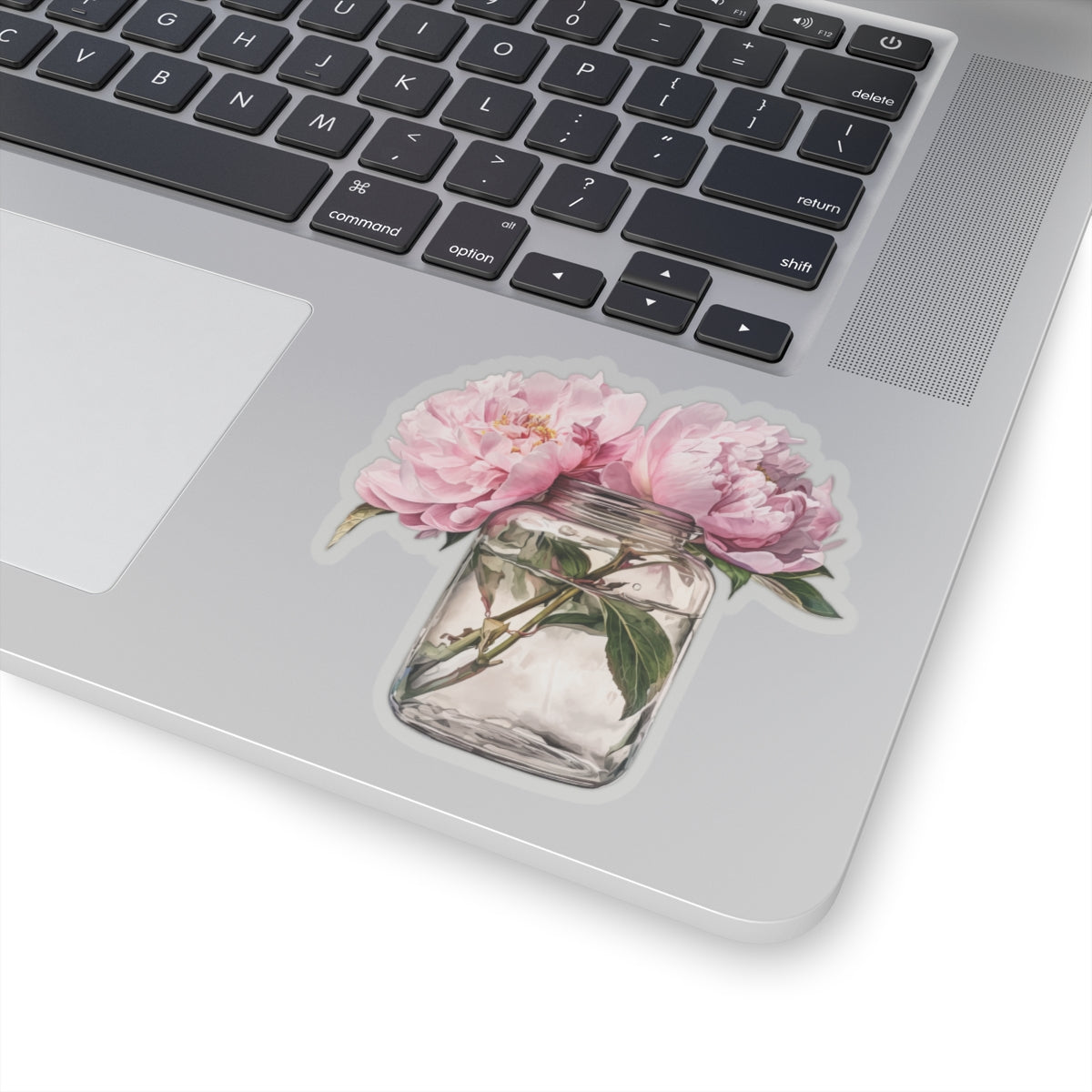 Pink Peonies Sticker, Vinyl Decal for School and University Stationery