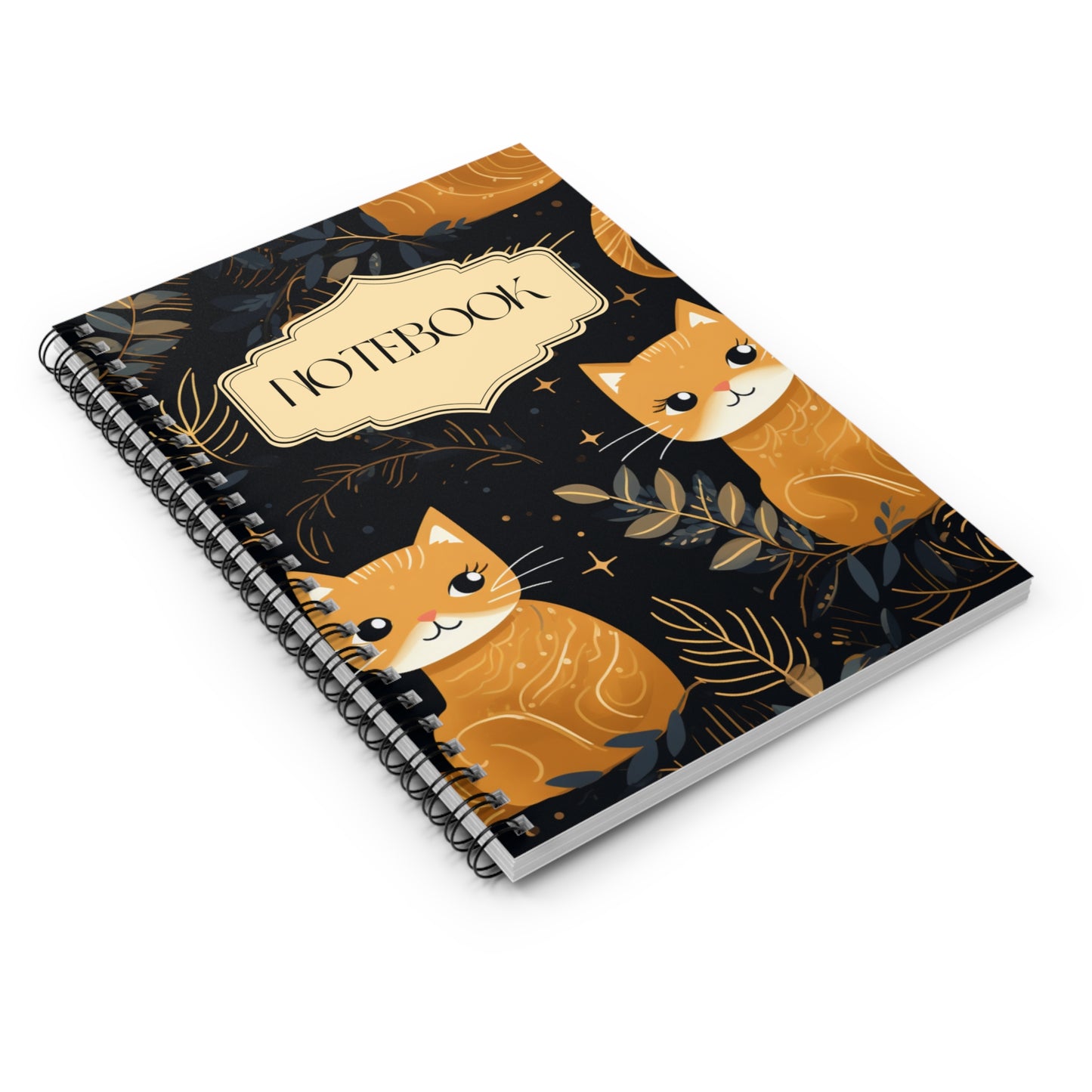 Spiral Notebook Illustrating Adorable Ginger Cats - Inspired by Bestselling Gift Wrap - Perfect Cat Lovers Journal
