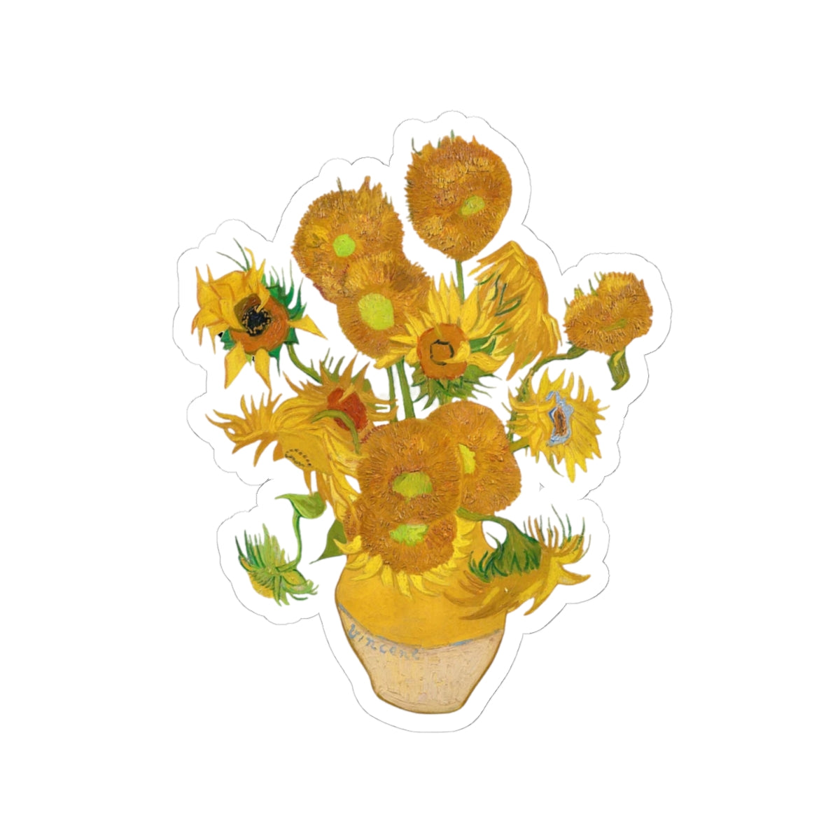 Van Gogh Sunflower Decal Sticker, Perfect Gift, Art Sticker for Laptop and Water Bottle