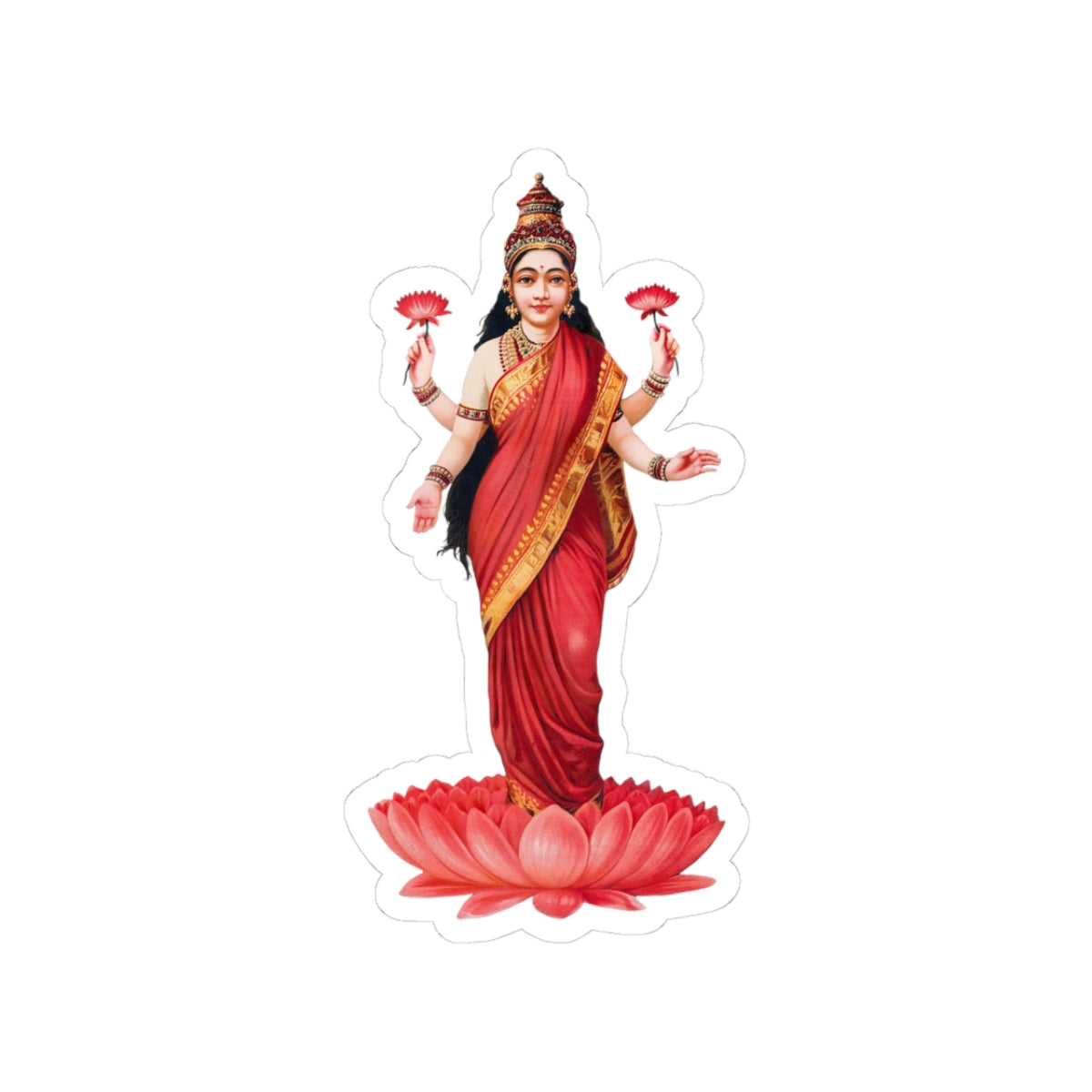 Lakshmi Hindu Goddess Decal Sticker, Perfect for Laptop and Water Bottle, Great Gift
