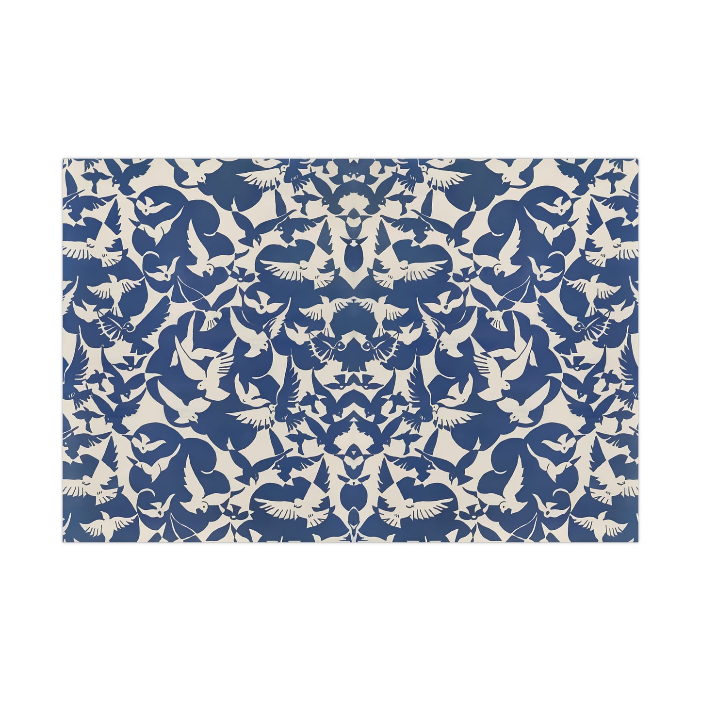 Vintage Pigeon Bird Pattern Gift Wrapping Paper - Elegant Blue and White Design from Rijksmuseum, Classic Gift Wrap - Eco Friendly