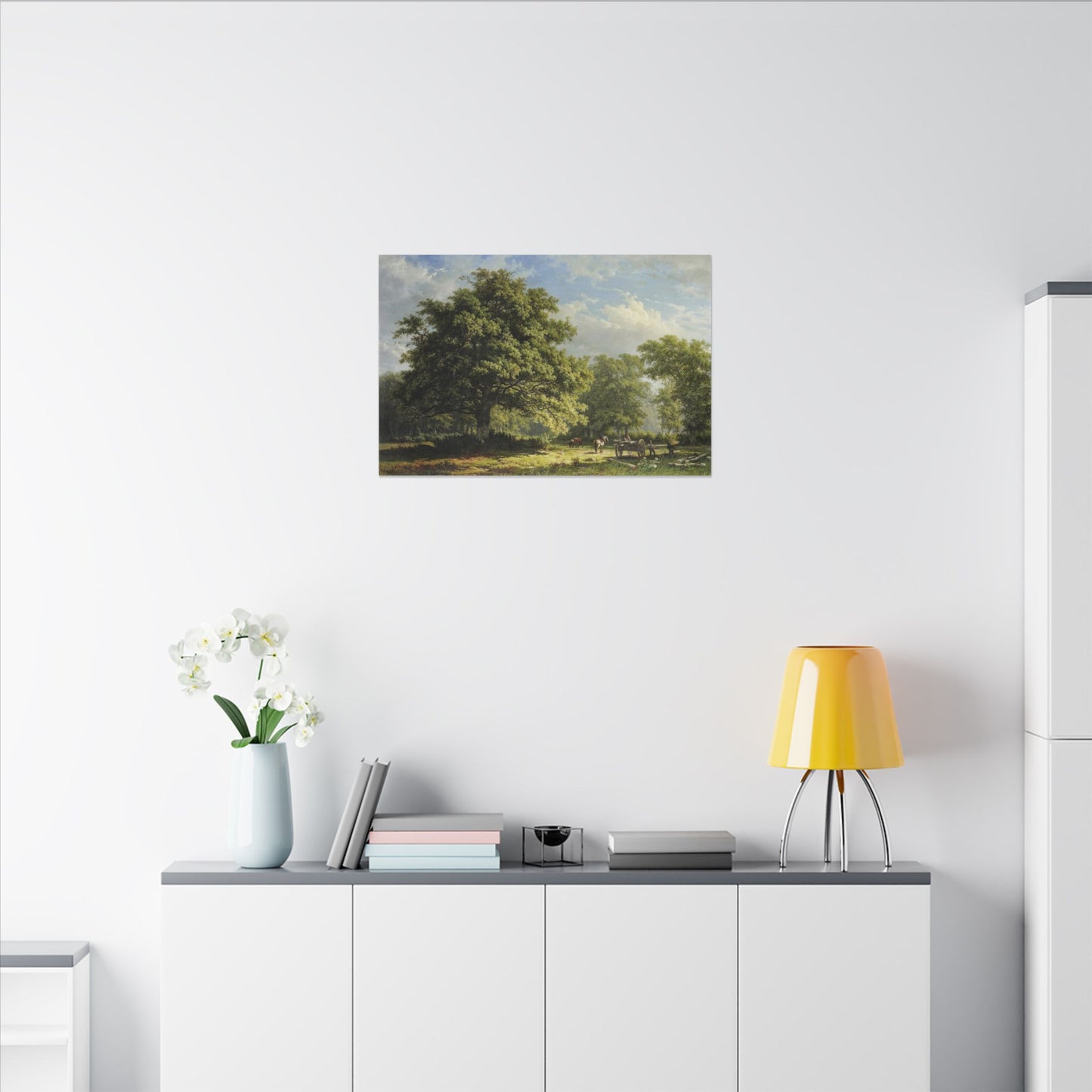 Bentheim Forest Canvas Art by George Andries Roth, Serene Nature Landscape Wall Decor, Luxurious Gift