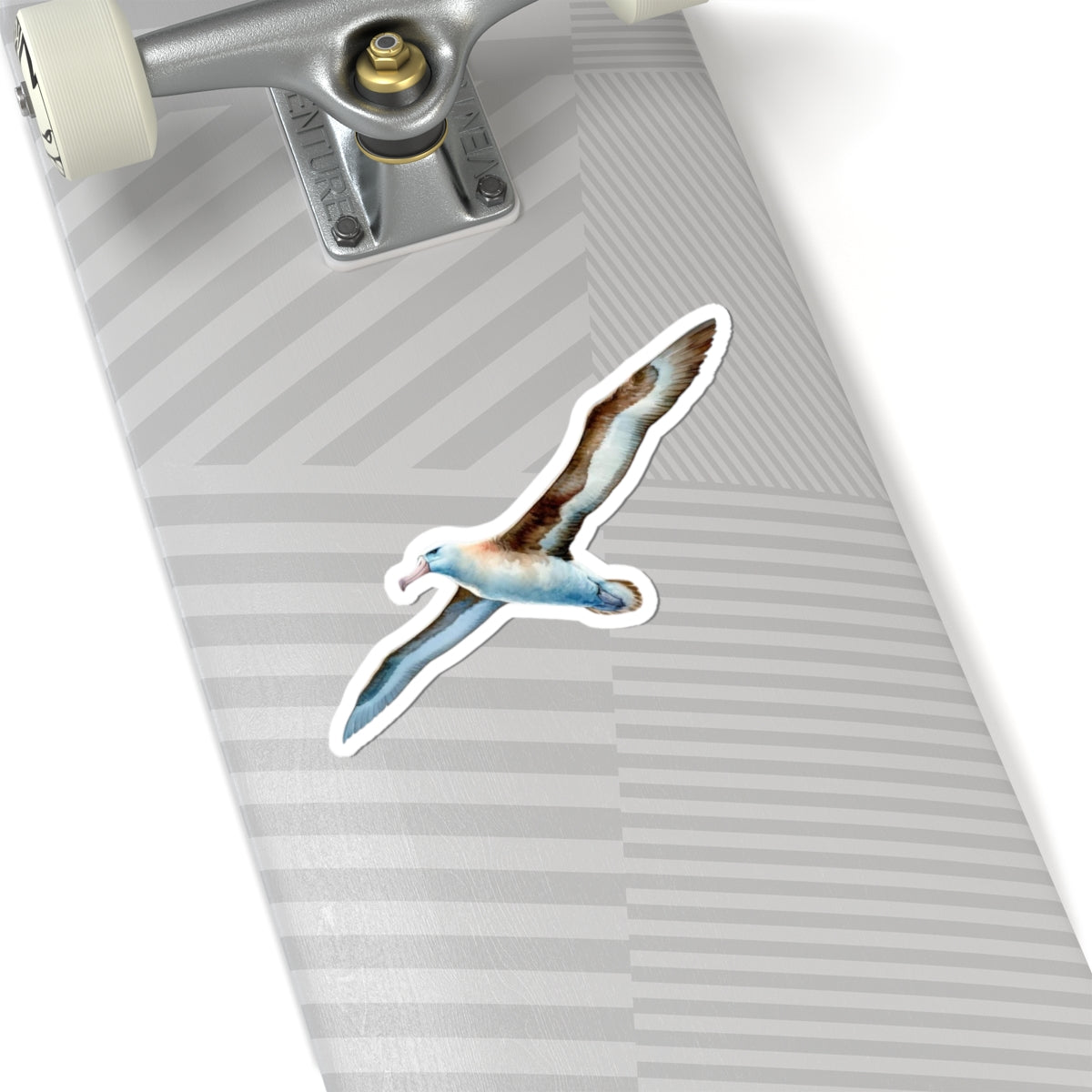 Albatross Vinyl Decal Sticker, Watercolor Bird Over Sea Waves, Durable Kiss-Cut, Satin Finish, Available in Multiple Sizes