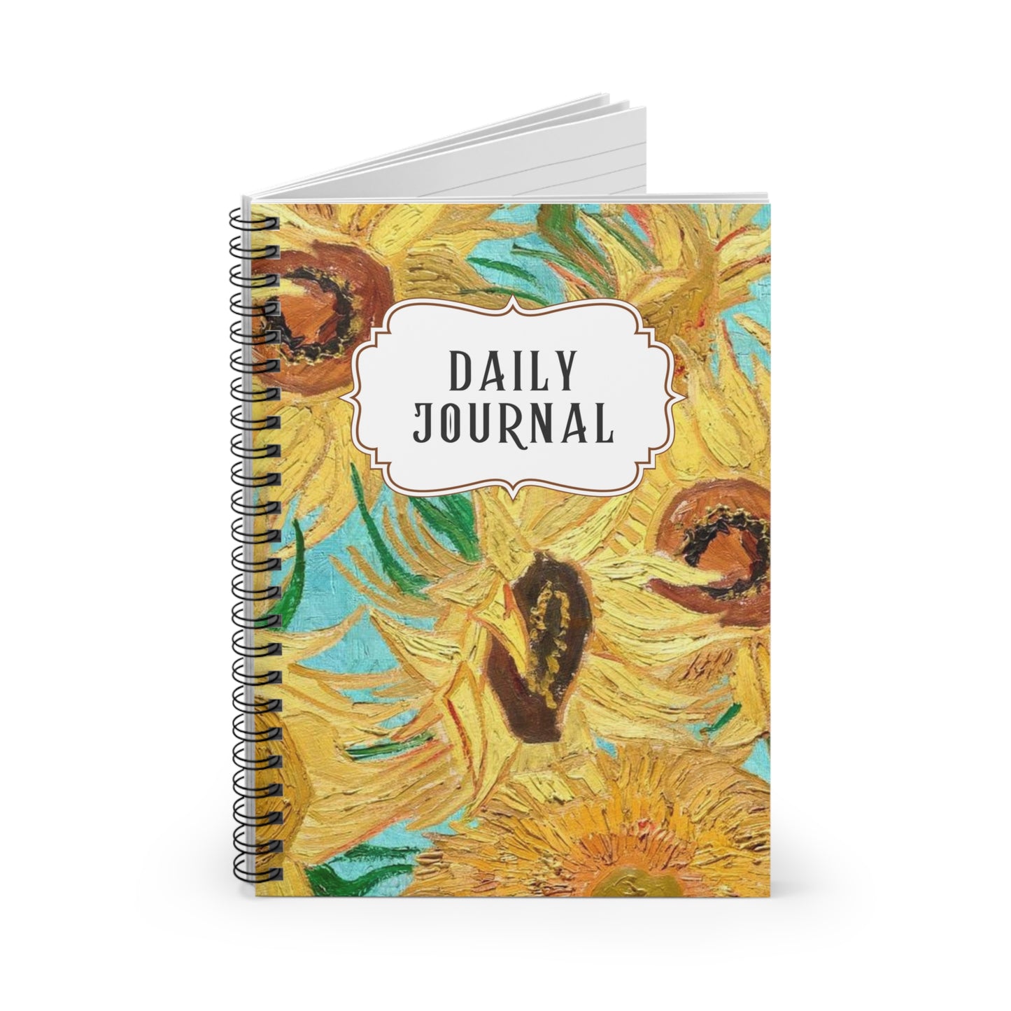 Notebook, Vincent Van Gogh Sunflowers, Artistic Spiral Journal for Daily Inspiration