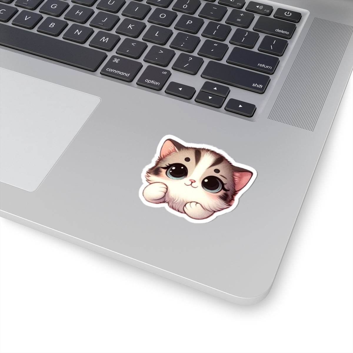 Cute Animated Kitten Vinyl Decal, High-Quality Laptop and Water Bottle and Kindle Sticker, Durable and Removable Cat Sticker