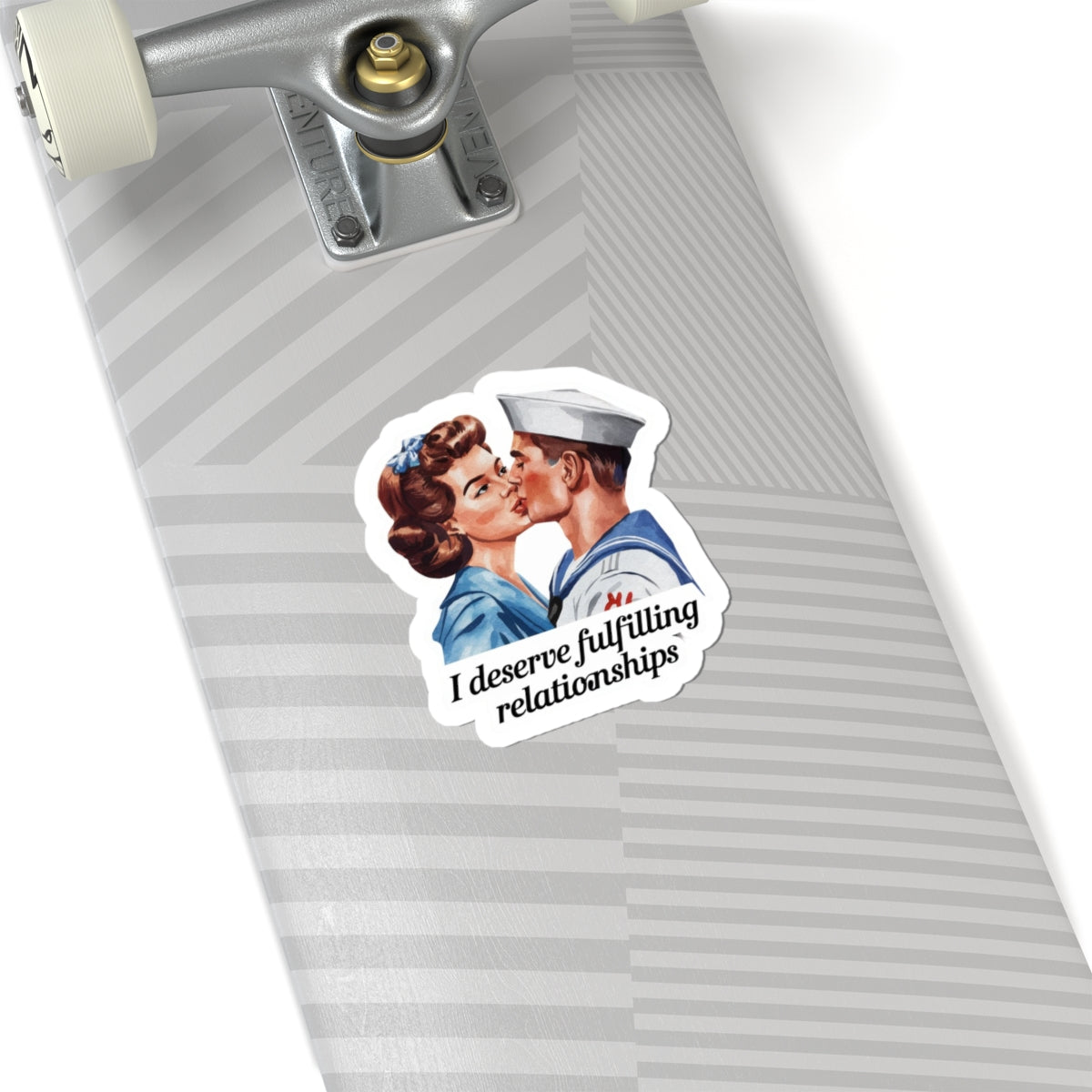 Affirmation Sticker, Attract and Manifest Love, Retro Romance Decal, I Deserve Fulfilling Relationships, Inspired by Iconic Kiss