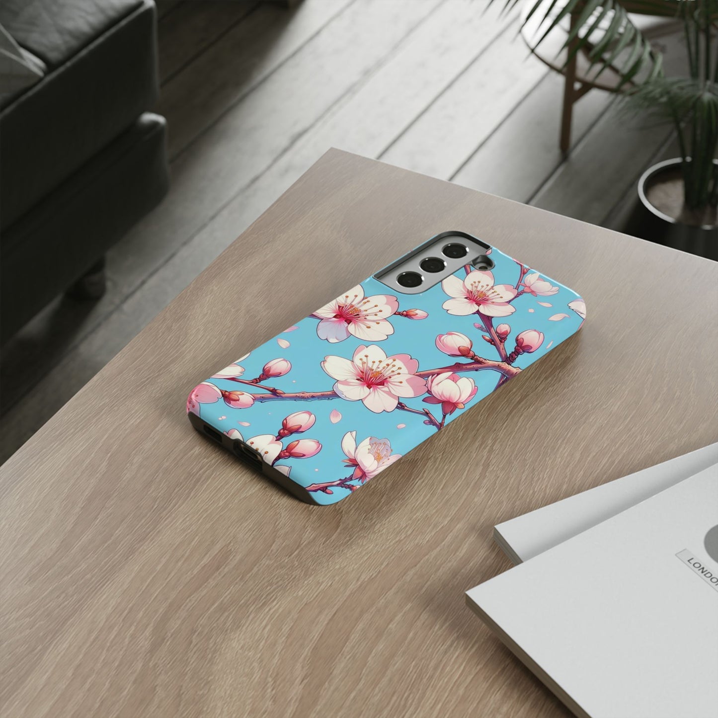 Anime Phone Case, Sakura Blossom Tough Case, Friend Gift, Japanese Culture, Protective Cover, Anime Lover Gift