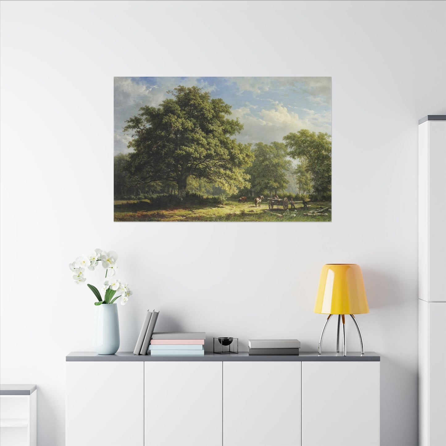 Bentheim Forest Canvas Art by George Andries Roth, Serene Nature Landscape Wall Decor, Luxurious Gift
