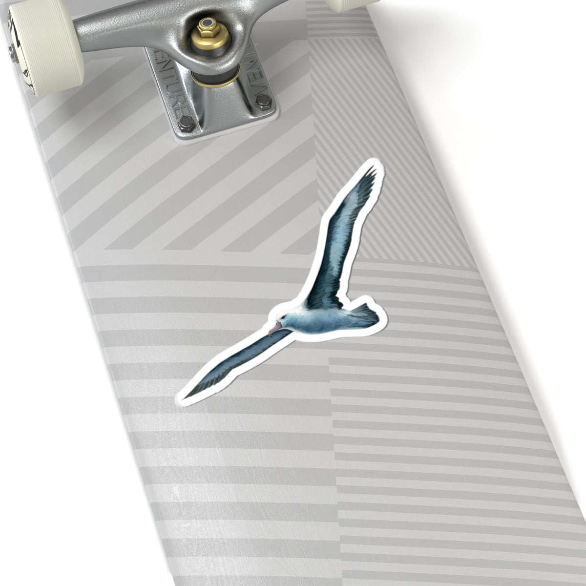 Blue Albatross Vinyl Decal, Watercolor Bird Sticker, Durable White Vinyl Art for Laptops, Cars, Windows, Removable and UV Resistant