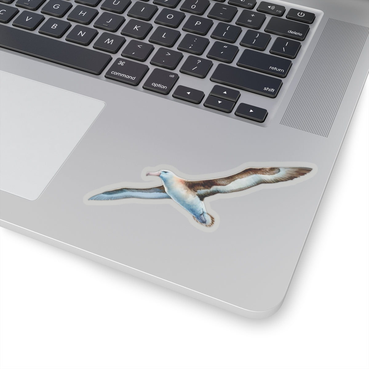 Albatross Vinyl Decal Sticker, Watercolor Bird Over Sea Waves, Durable Kiss-Cut, Satin Finish, Available in Multiple Sizes