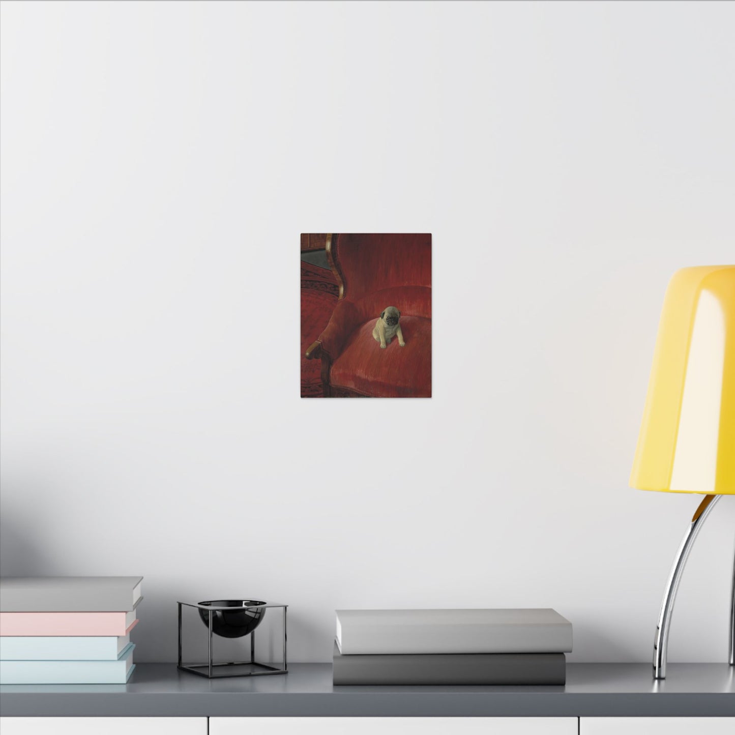 Thomas Heine Siegfried Canvas Print, French Bulldog on Red Chair, Jugendstil Inspired Canvas Art, Perfect Gift for Dog Lovers