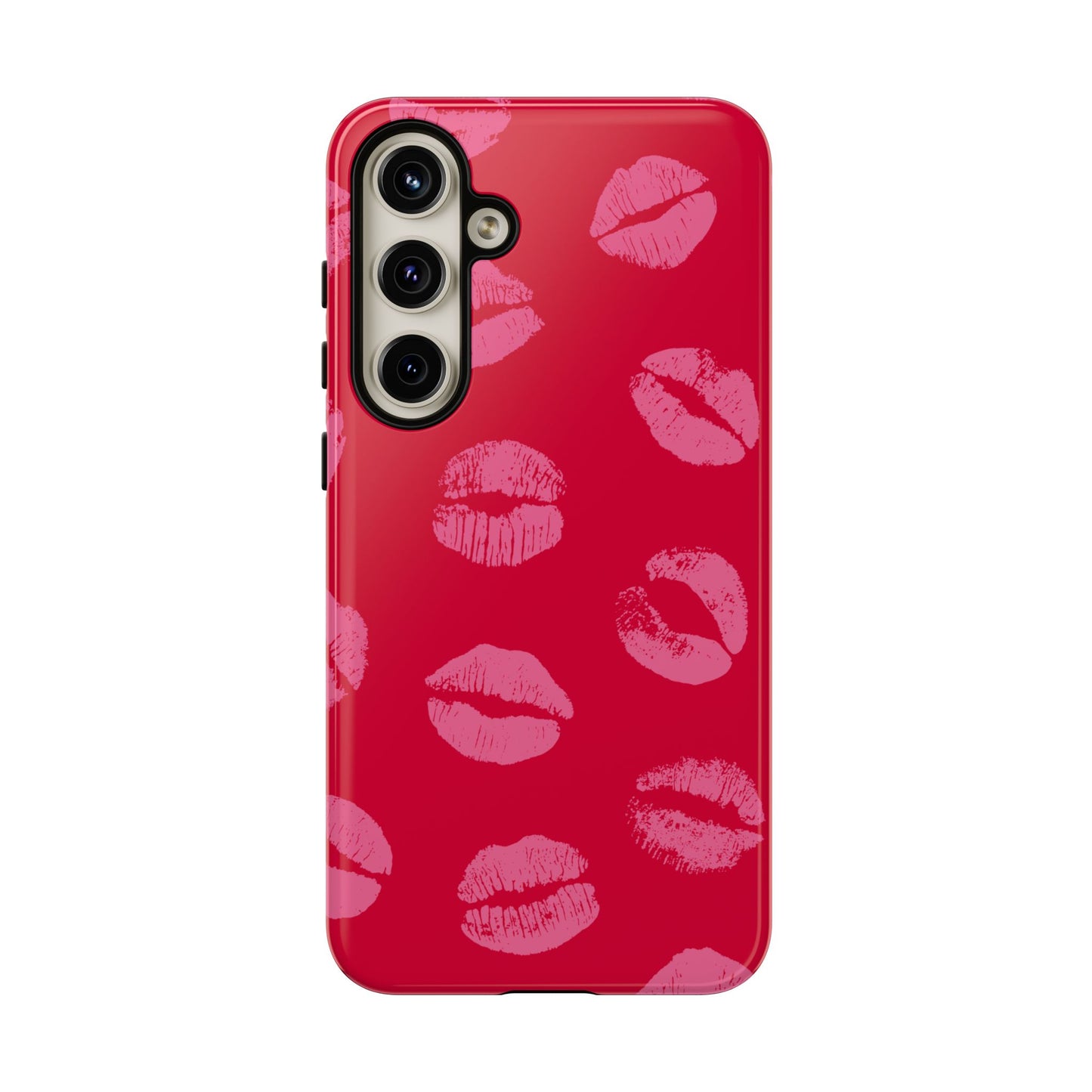 Lipstick Kisses Phone Case, Chic Tough Case for iPhone, Pixel, Galaxy, Stylish Gift for Girlfriend