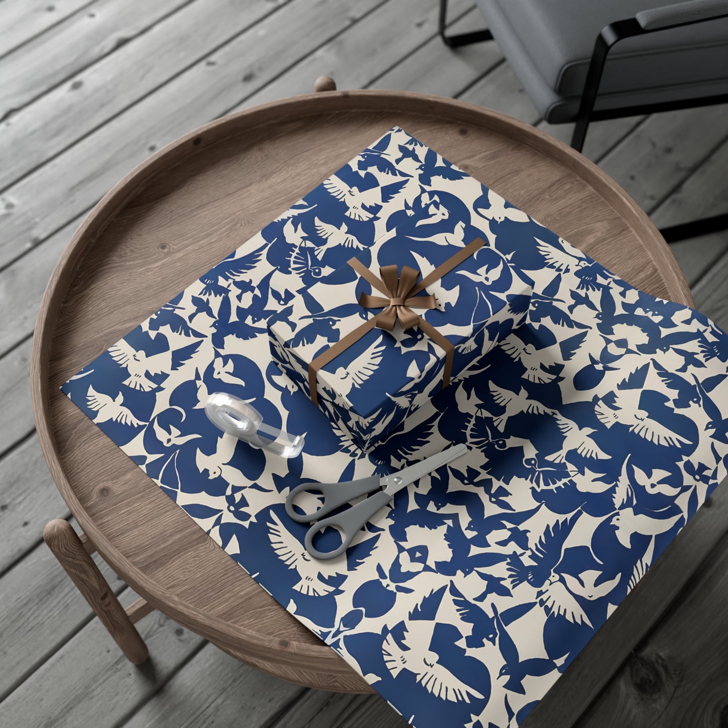 Vintage Pigeon Bird Pattern Gift Wrapping Paper - Elegant Blue and White Design from Rijksmuseum, Classic Gift Wrap - Eco Friendly