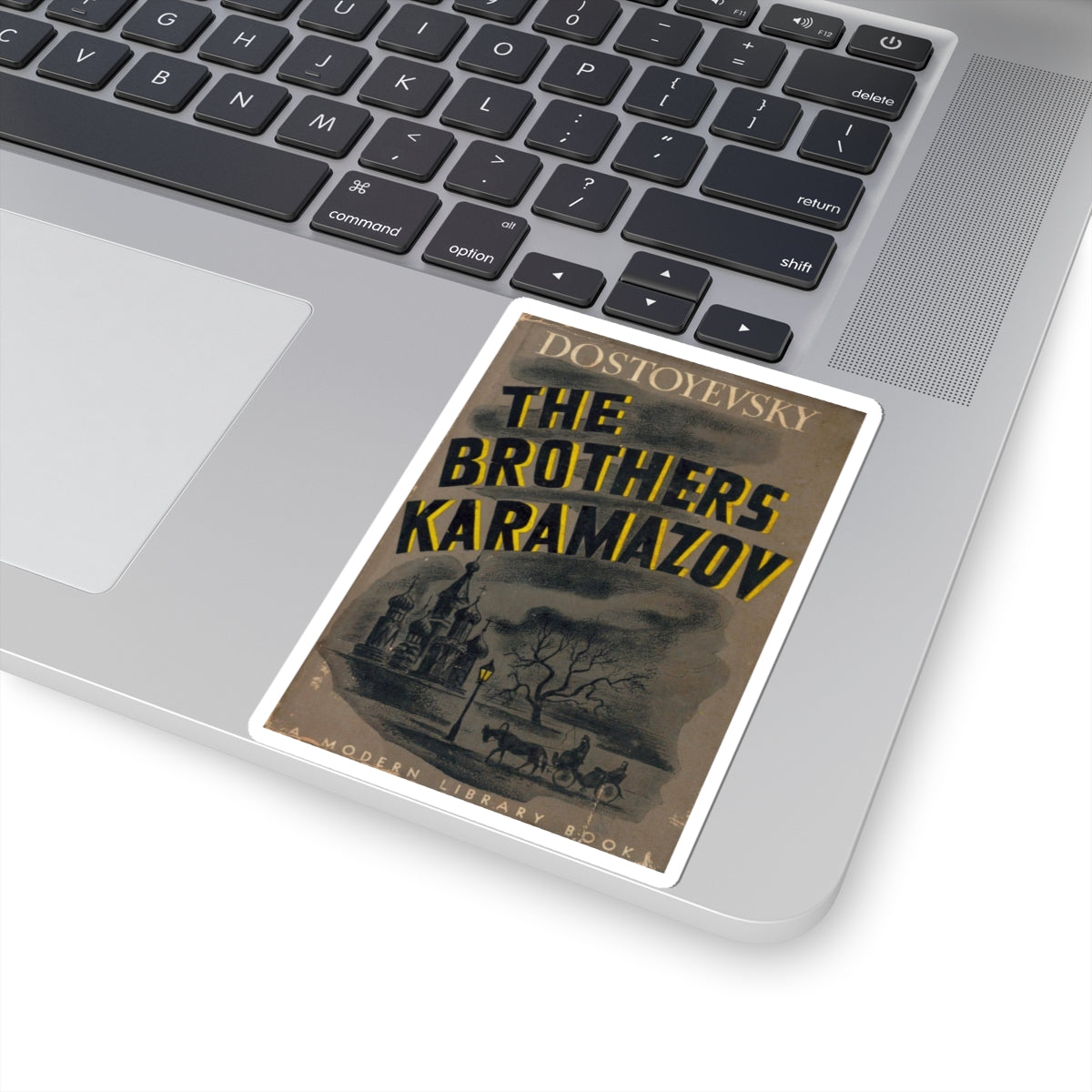 Vintage The Brothers Karamazov Book Cover Decal Sticker, Literary Gift for Literature Lovers, Sticker for Laptop and Water Bottle