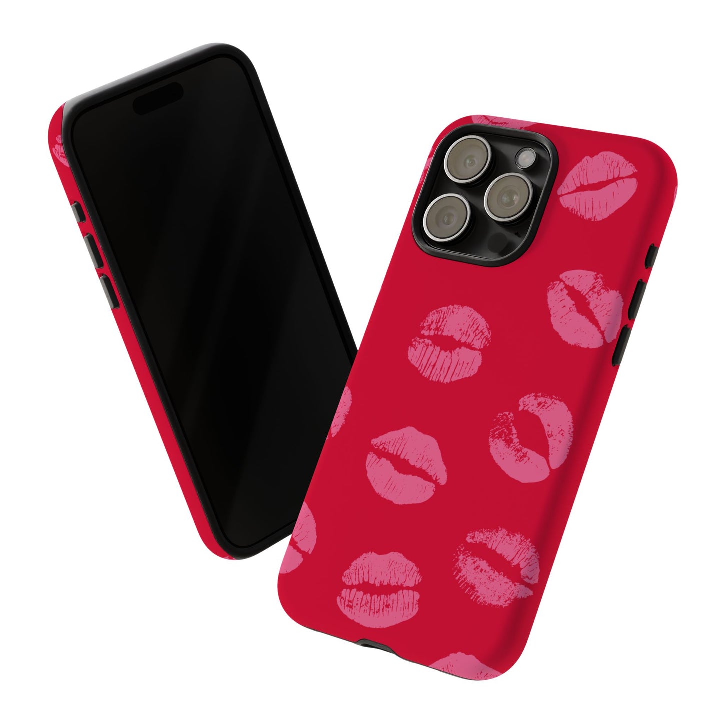 Lipstick Kisses Phone Case, Chic Tough Case for iPhone, Pixel, Galaxy, Stylish Gift for Girlfriend