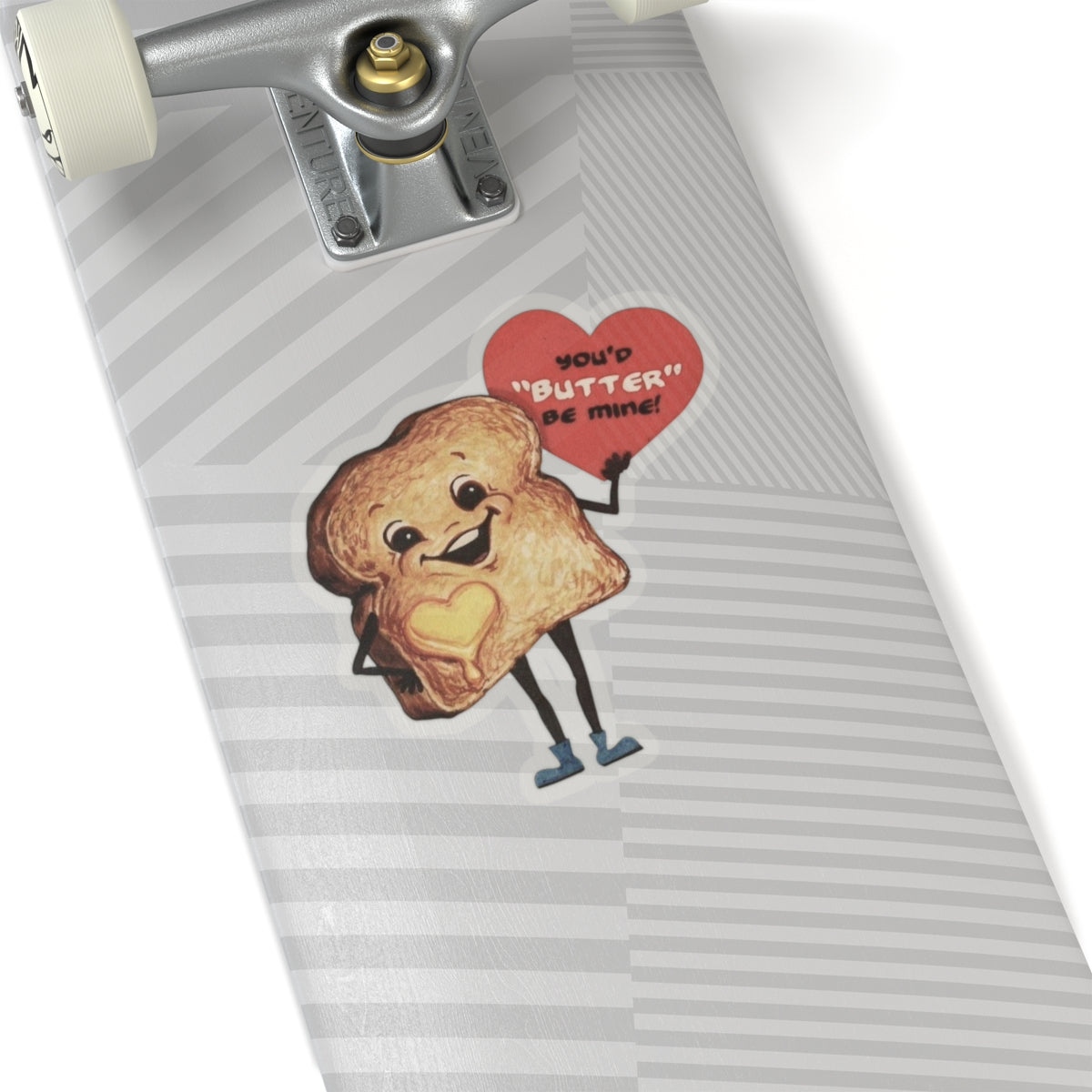 Funny Retro Romantic Sticker, Vintage St Valentines Day, Butter Be Mine Decal, Nostalgic Cute Heartfelt Toast Design for Loved Ones
