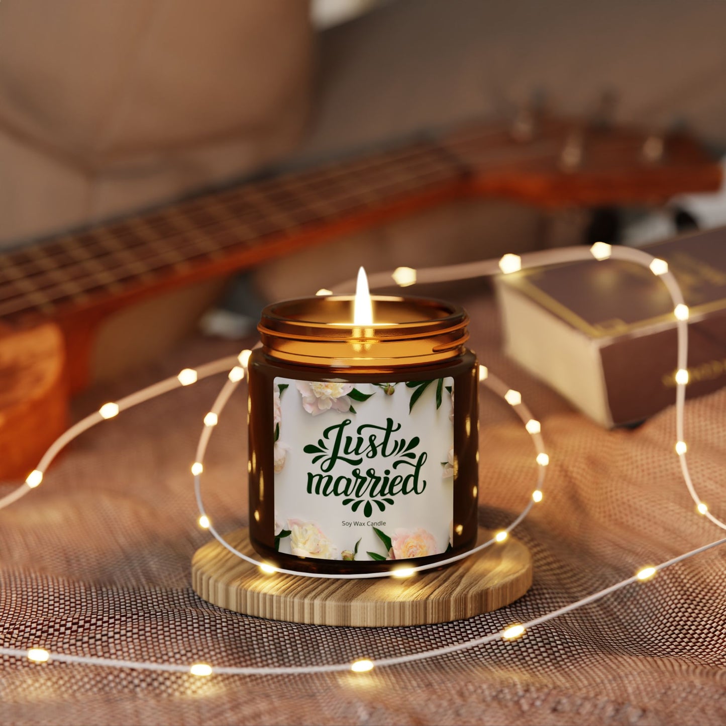 Soy Candle, Just Married, Scented Jar, Wedding Gift, Home Decor, Anniversary Present, Aromatherapy