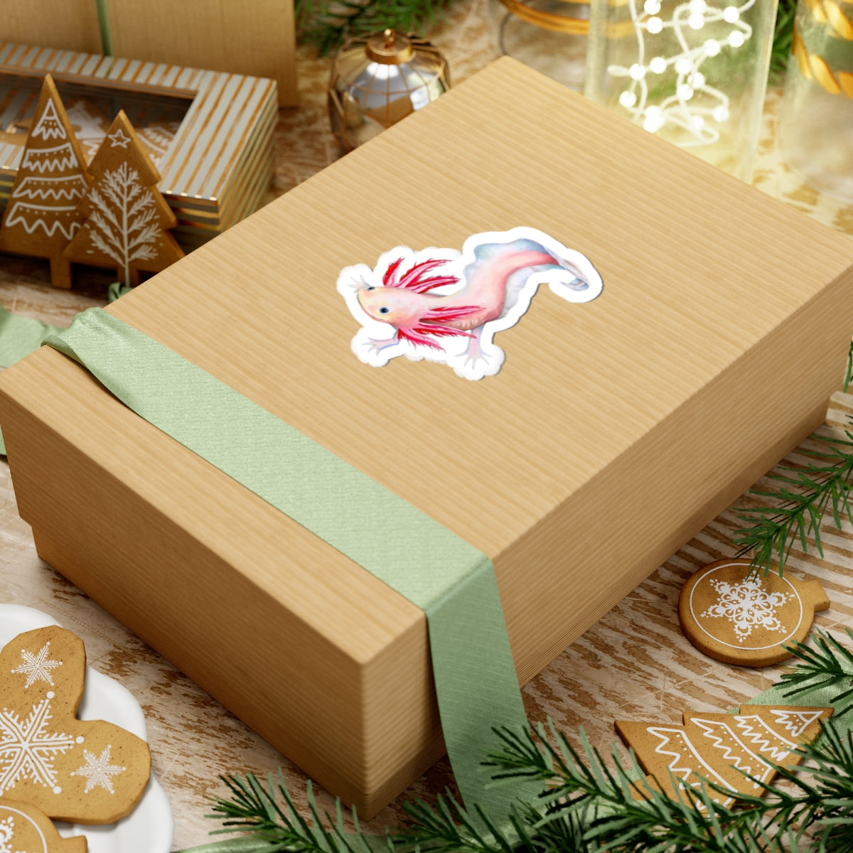 Axolotl Sticker, Laptop Decal, Water Bottle Sticker, Hand Drawn Design, Cute Beautiful Gift, Vinyl Sticker, Eco Friendly