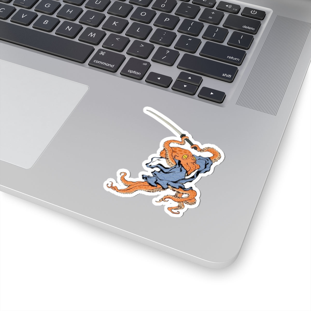 Octopus Duelist Samurai Kiss-Cut Stickers, Japanese Art Vinyl Laptop Decals, Planner Scrapbook Funny Unique Decor