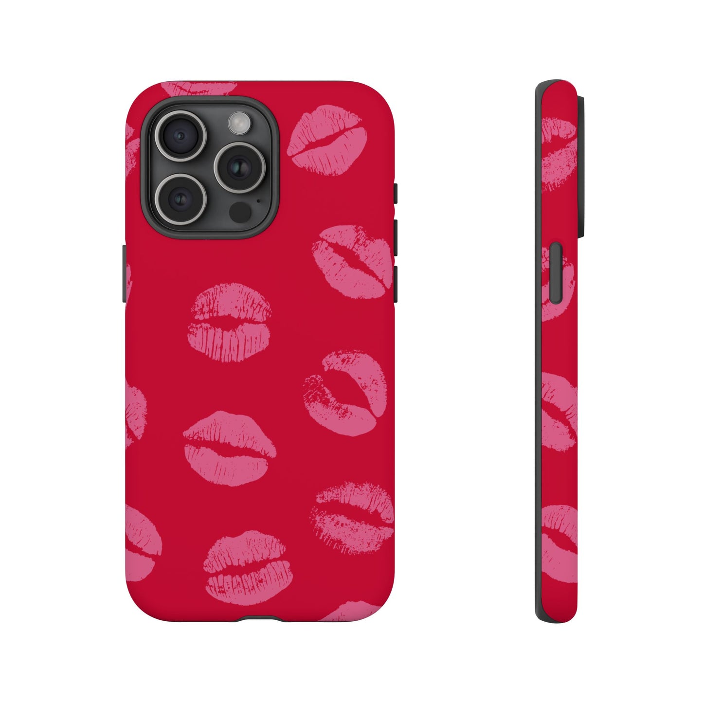 Lipstick Kisses Phone Case, Chic Tough Case for iPhone, Pixel, Galaxy, Stylish Gift for Girlfriend