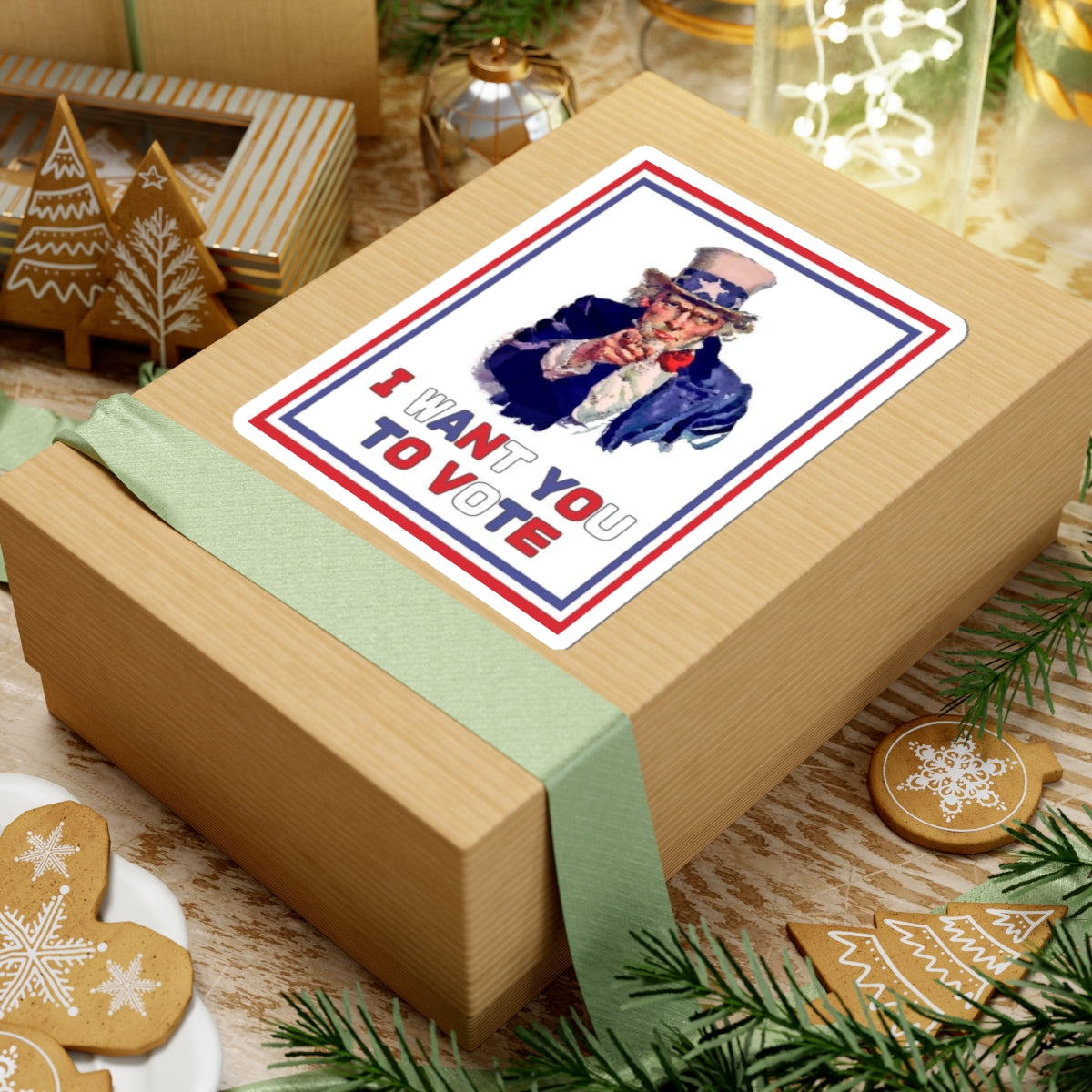 US Election Sticker, Uncle Sam, I Want You to Vote Decal, 2024 Election Campaign, Patriotic Vinyl for Laptops and Water Bottles