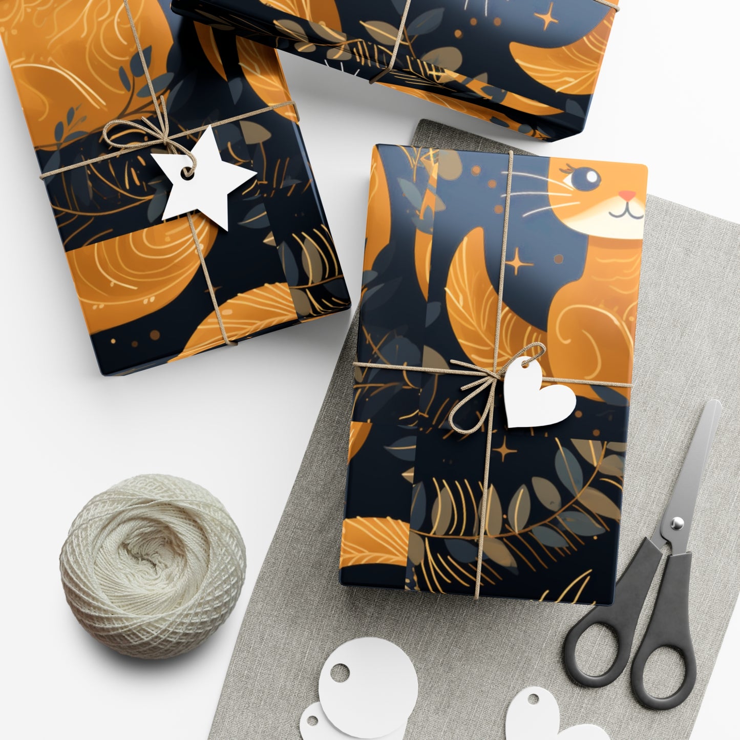 Adorable Cat Illustrated Gift Wrapping Paper - Cute and Vibrant - Eco-Friendly - Perfect for Cat Lovers