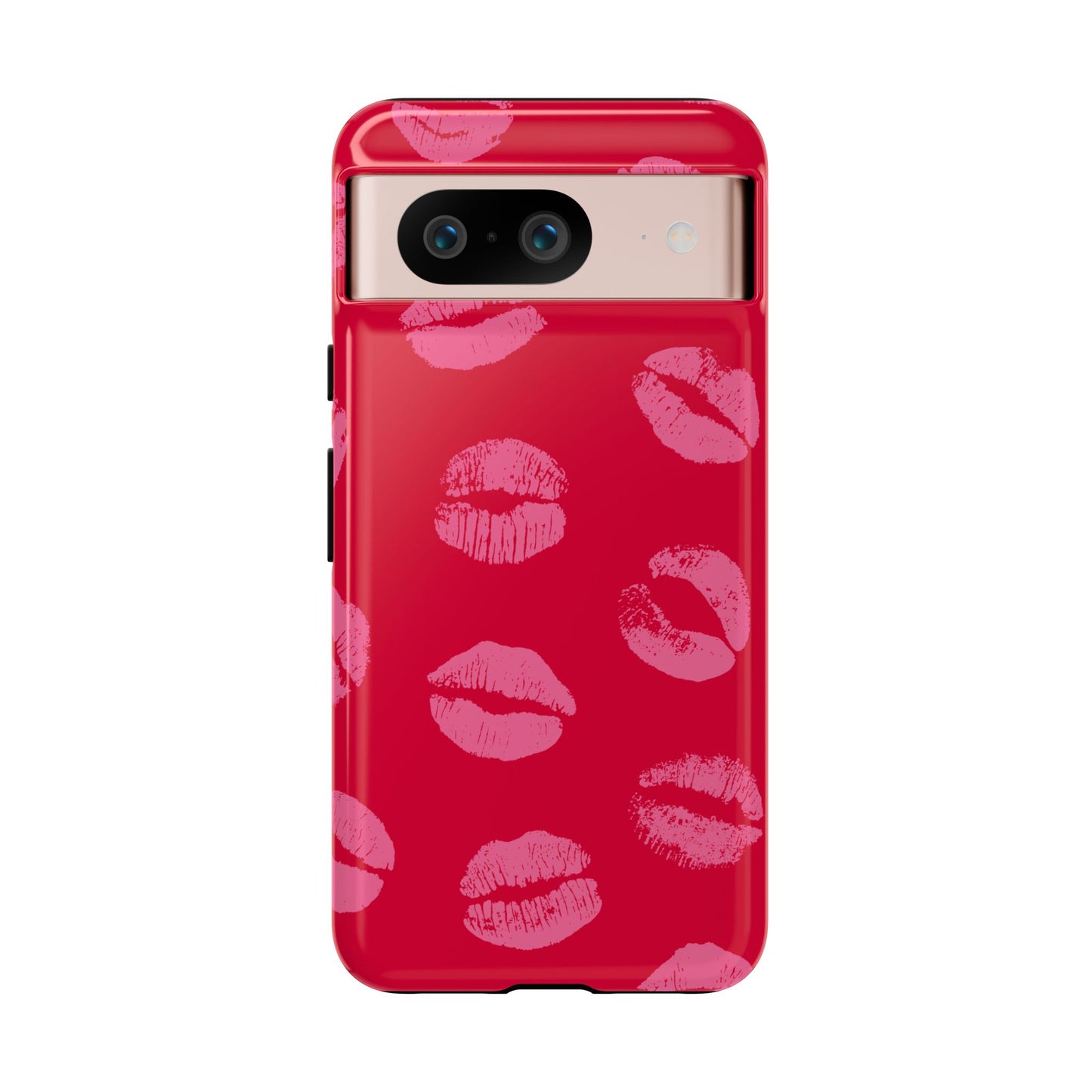 Lipstick Kisses Phone Case, Chic Tough Case for iPhone, Pixel, Galaxy, Stylish Gift for Girlfriend