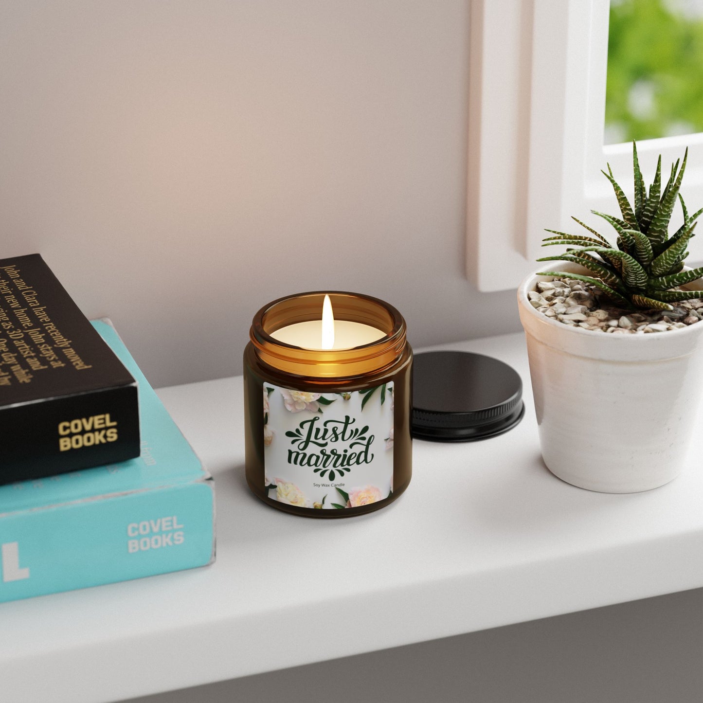 Soy Candle, Just Married, Scented Jar, Wedding Gift, Home Decor, Anniversary Present, Aromatherapy