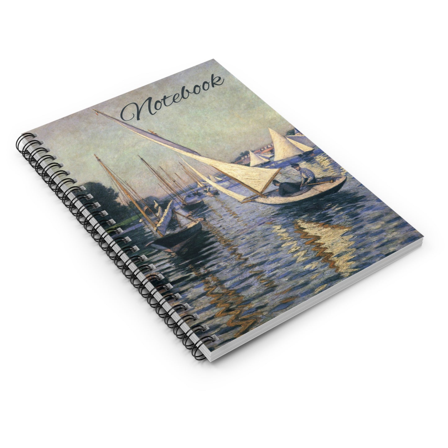 Gustave Caillebotte 'Regatta at Argenteuil' Spiral Notebook, Artistic Back to School Journal, Perfect Gift for Art Lovers