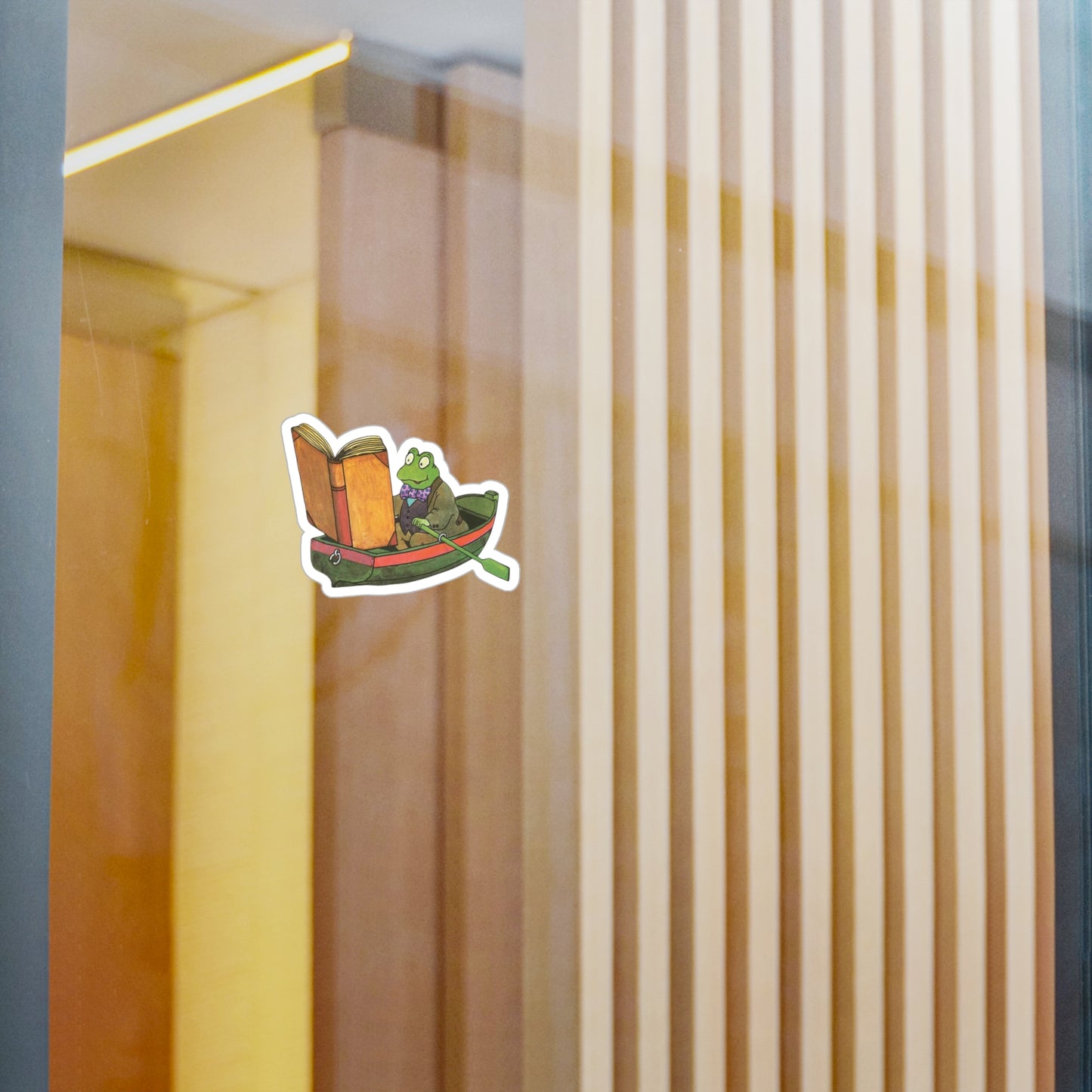 Vintage Frog Reading Sticker - High-Quality Kiss-Cut Vinyl Decal - Water, Scratch, UV Resistant - Unique Satin Finish Art
