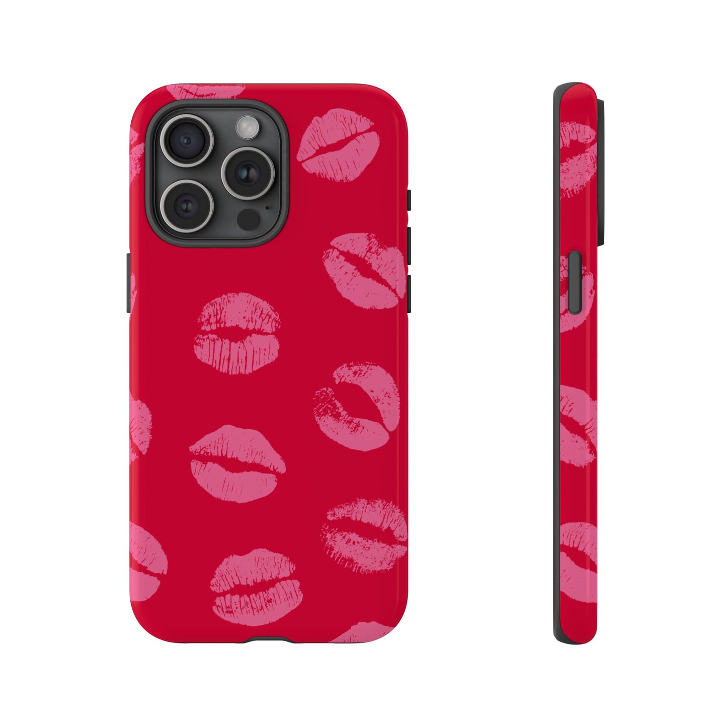 Lipstick Kisses Phone Case, Chic Tough Case for iPhone, Pixel, Galaxy, Stylish Gift for Girlfriend