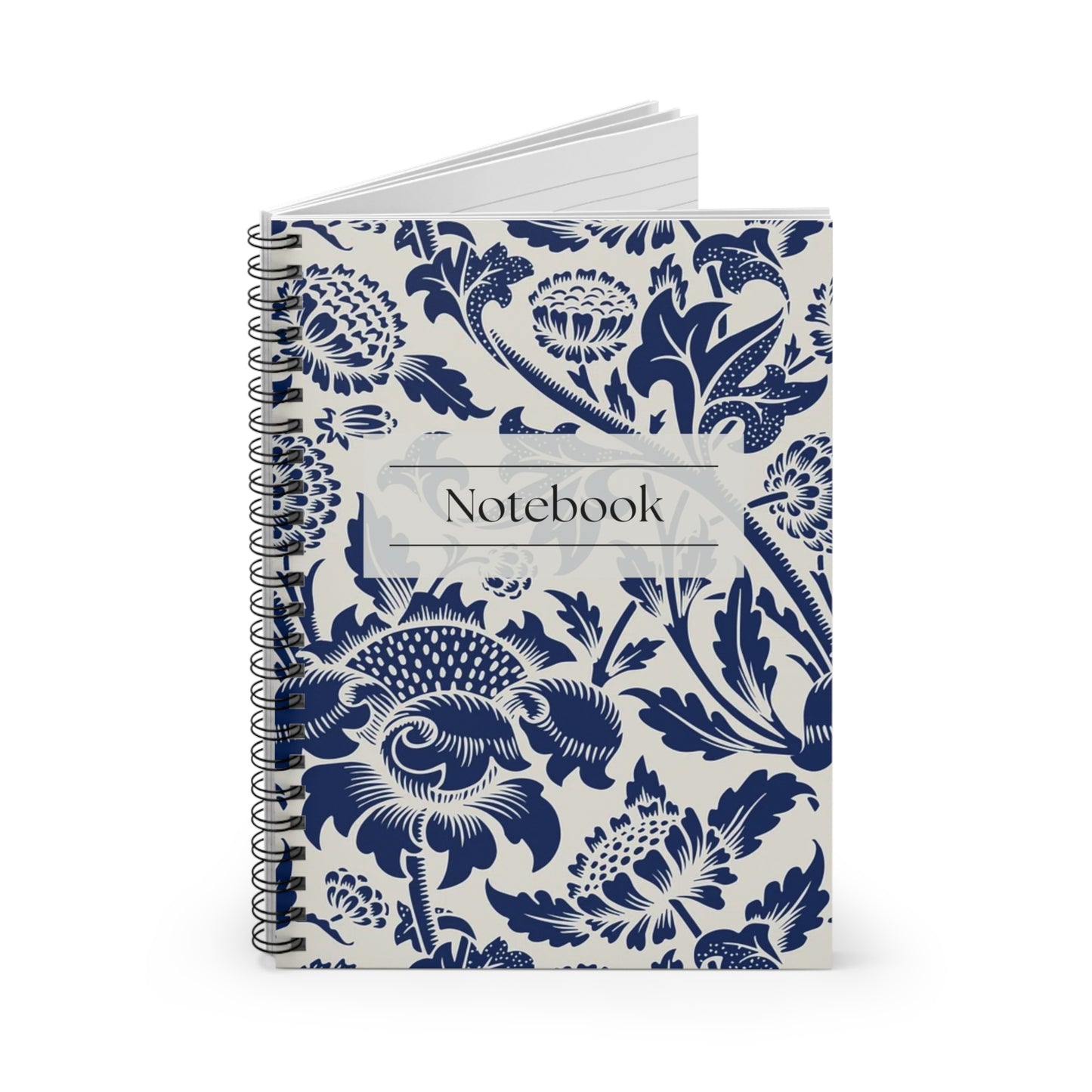 William Morris Chrysanthemum Notebook - Blue and White Floral Design - Elegant Gift for All Occasions