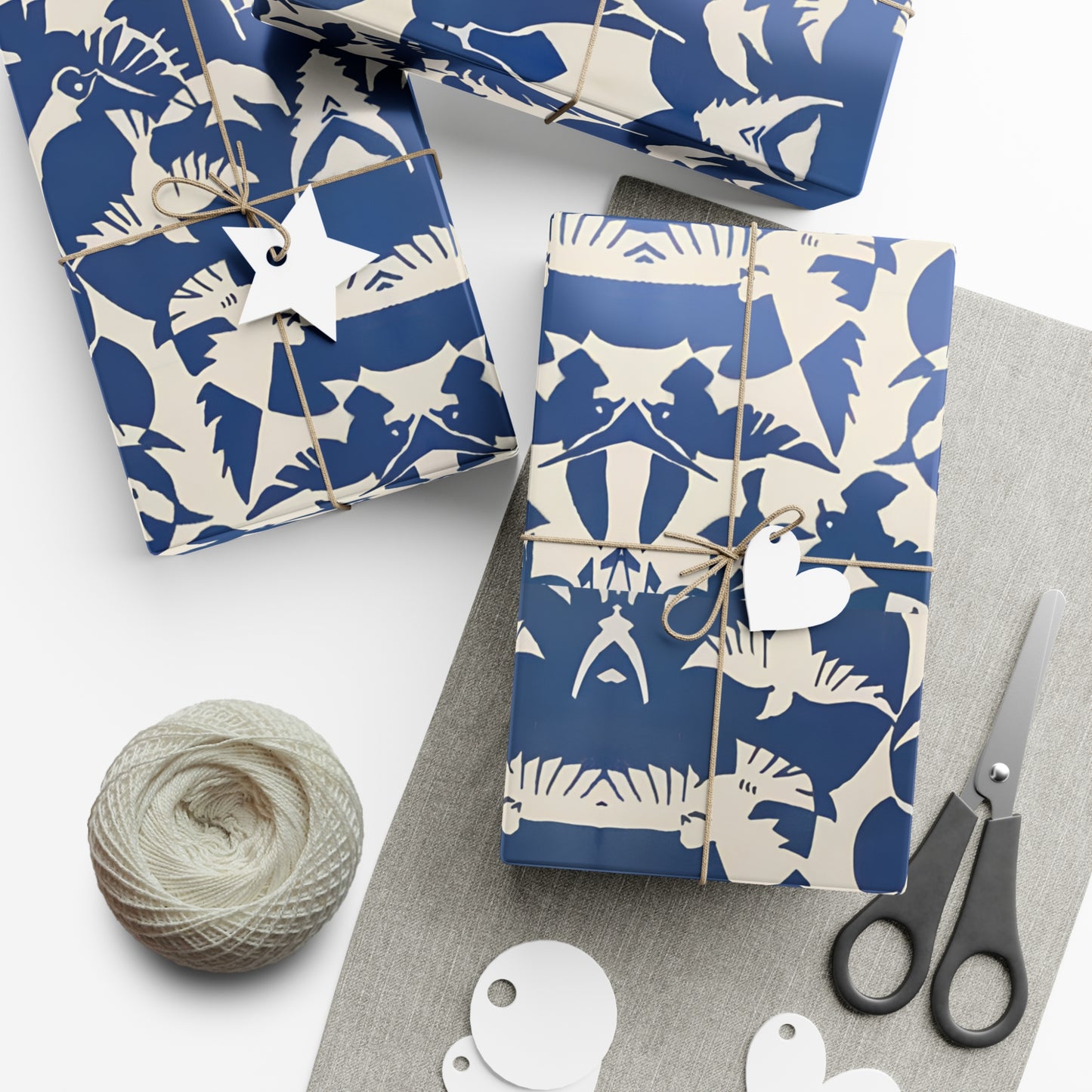 Vintage Pigeon Bird Pattern Gift Wrapping Paper - Elegant Blue and White Design from Rijksmuseum, Classic Gift Wrap - Eco Friendly