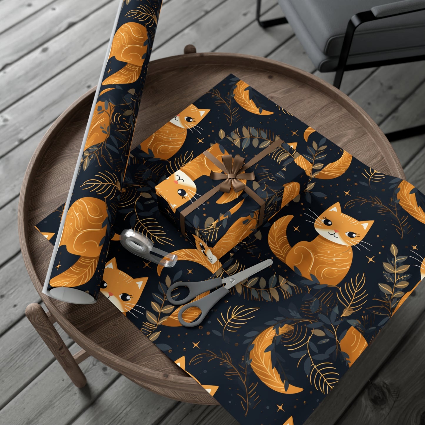 Adorable Cat Illustrated Gift Wrapping Paper - Cute and Vibrant - Eco-Friendly - Perfect for Cat Lovers