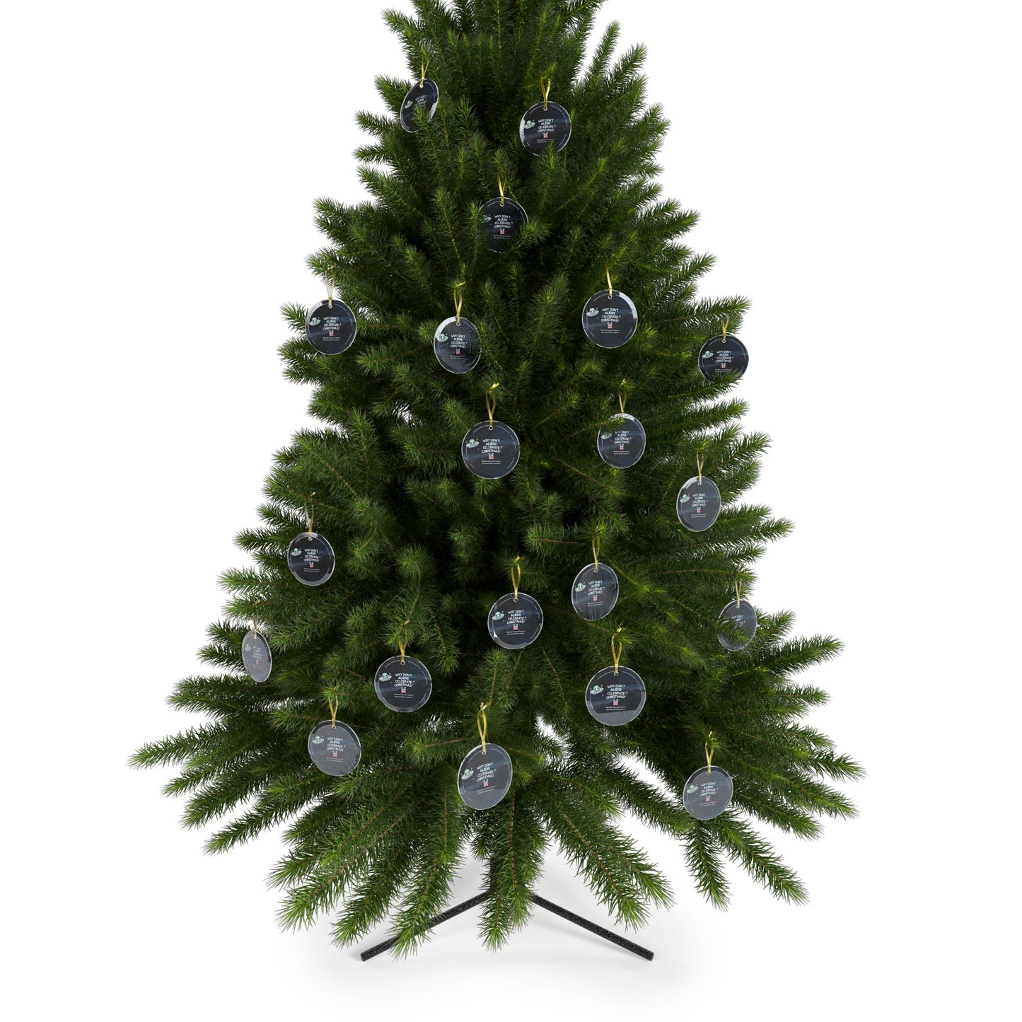 Funny Alien Christmas Glass Ornament, Dad's Joke Holiday Decor, Why Don't Aliens Celebrate Christmas? Gift for Friends and Kids