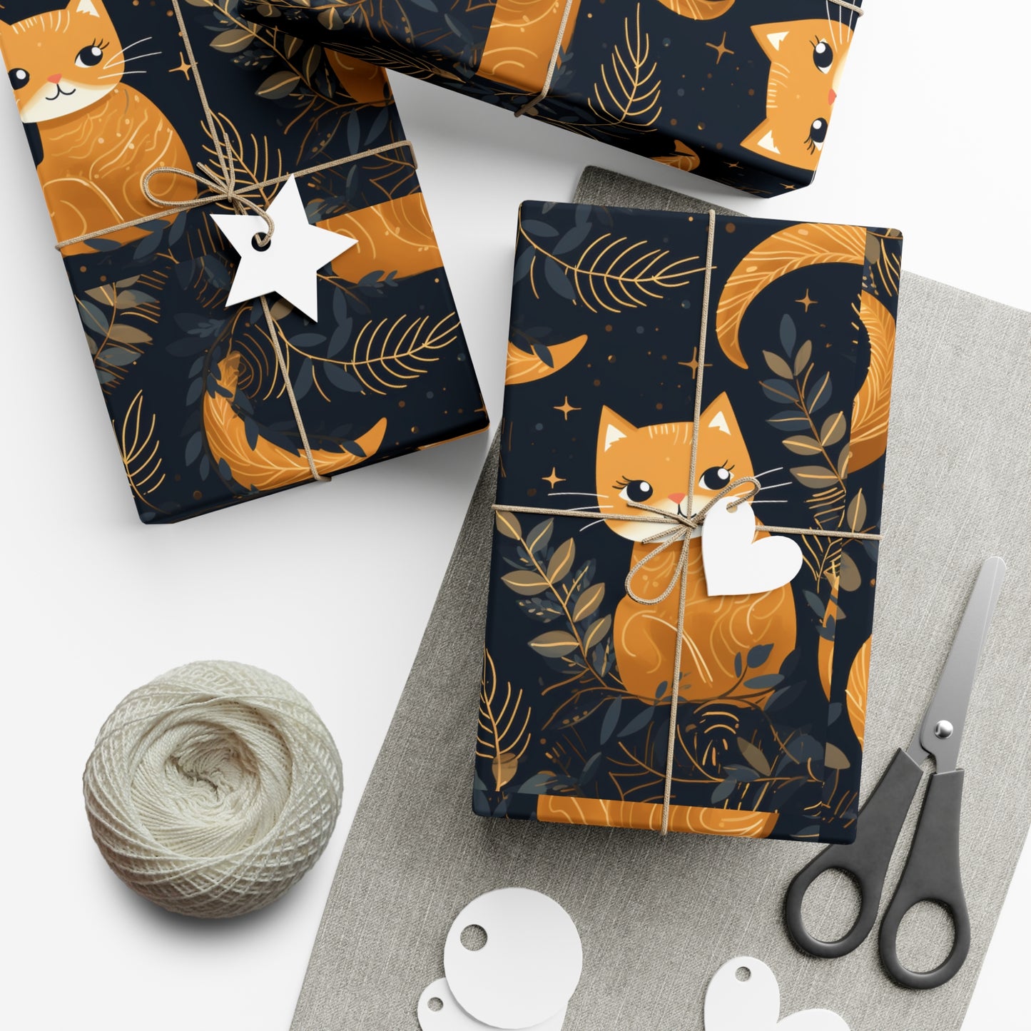 Adorable Cat Illustrated Gift Wrapping Paper - Cute and Vibrant - Eco-Friendly - Perfect for Cat Lovers