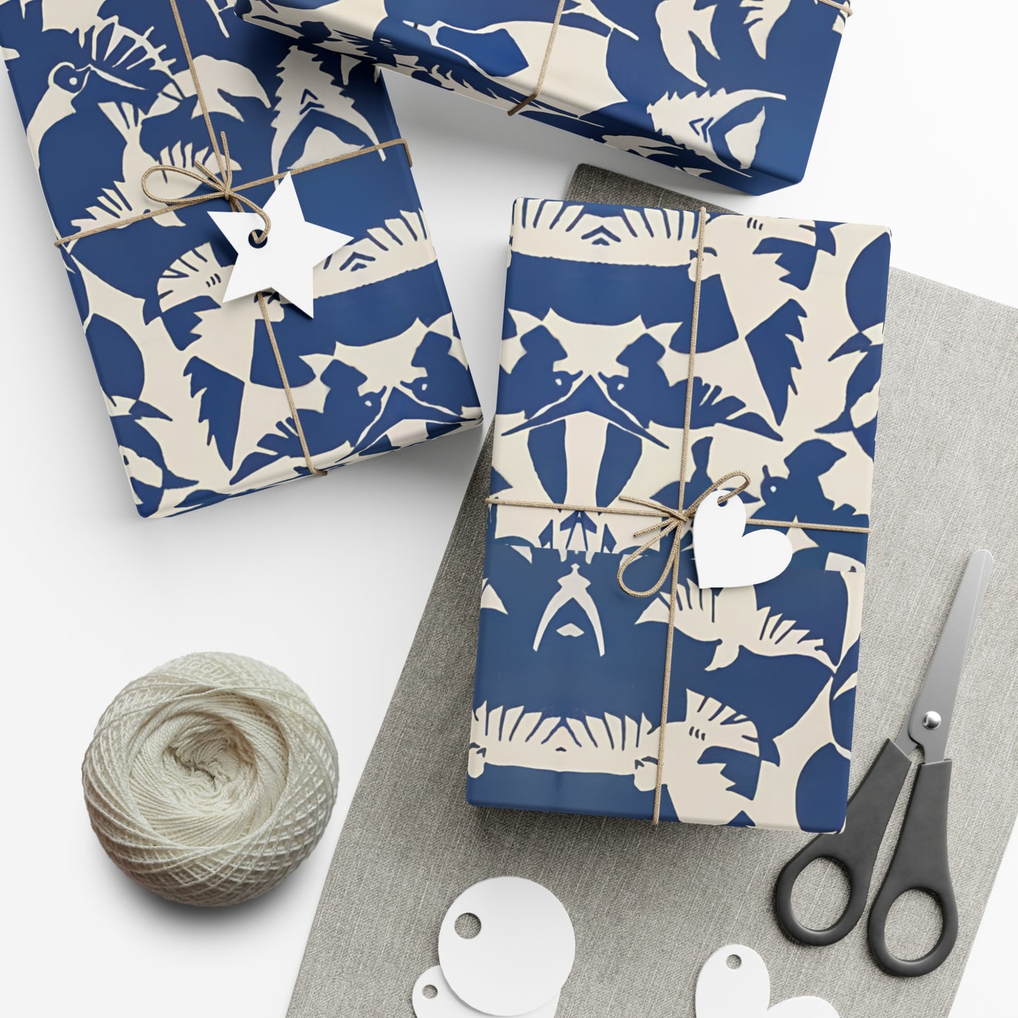 Vintage Pigeon Bird Pattern Gift Wrapping Paper - Elegant Blue and White Design from Rijksmuseum, Classic Gift Wrap - Eco Friendly