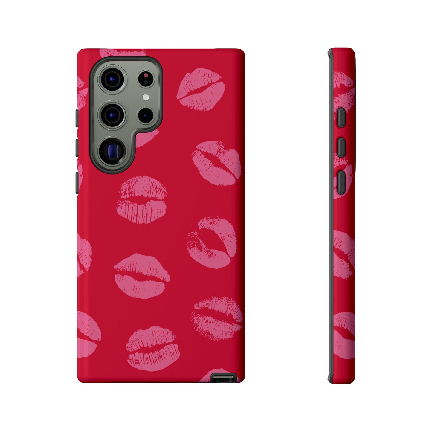 Lipstick Kisses Phone Case, Chic Tough Case for iPhone, Pixel, Galaxy, Stylish Gift for Girlfriend