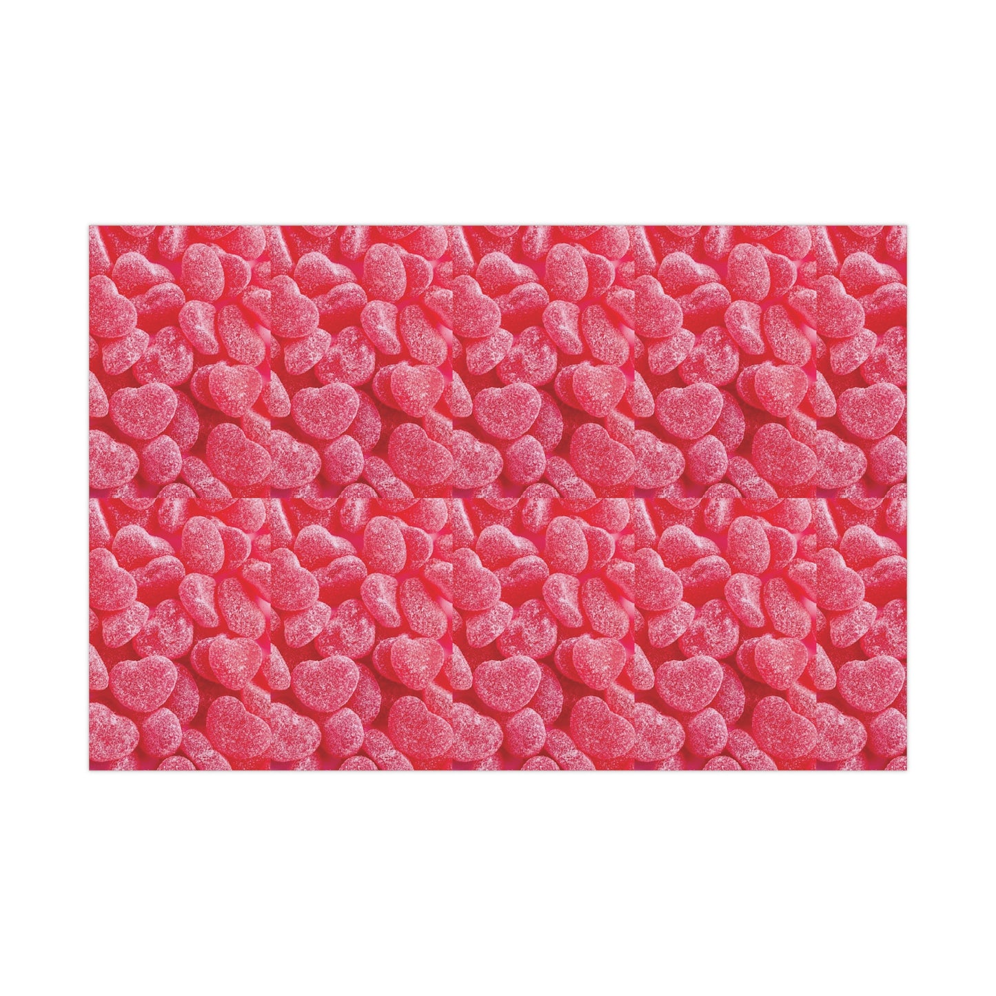 Pink Heart Gummy Candies Gift Wrapping Paper - Perfect Wrap for Valentine's Day, Birthdays and More - Gift for Loved Ones
