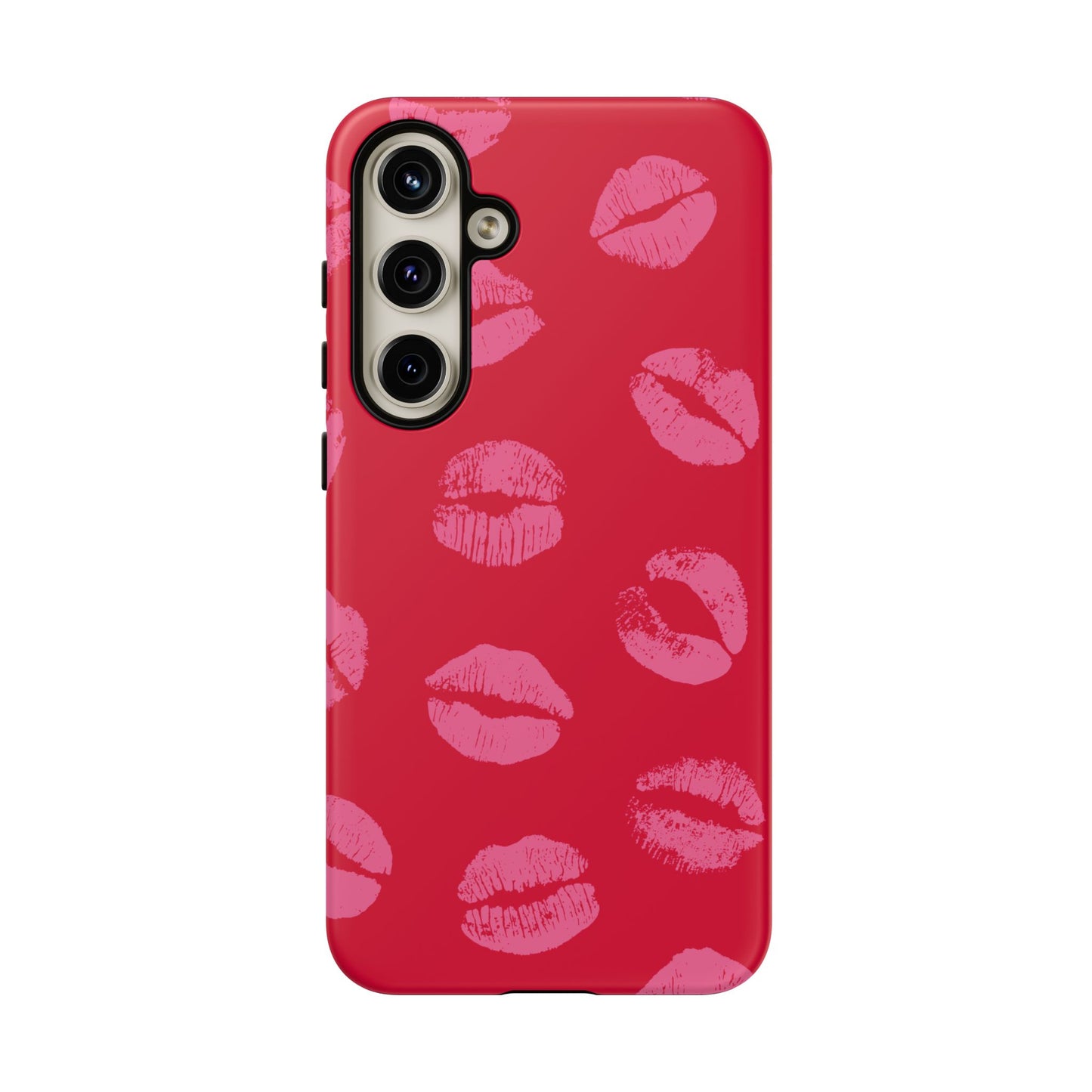 Lipstick Kisses Phone Case, Chic Tough Case for iPhone, Pixel, Galaxy, Stylish Gift for Girlfriend