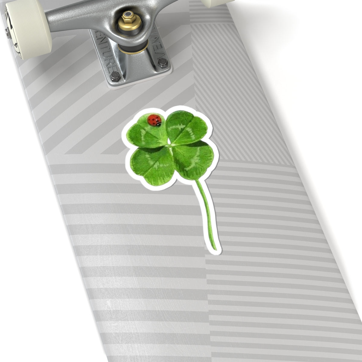 Lucky Clover Sticker, Good Luck Fortune Ladybug Decal, St Patrick Day Gift, Irish Theme, Holiday Decoration, Laptop Water Bottle Kindle