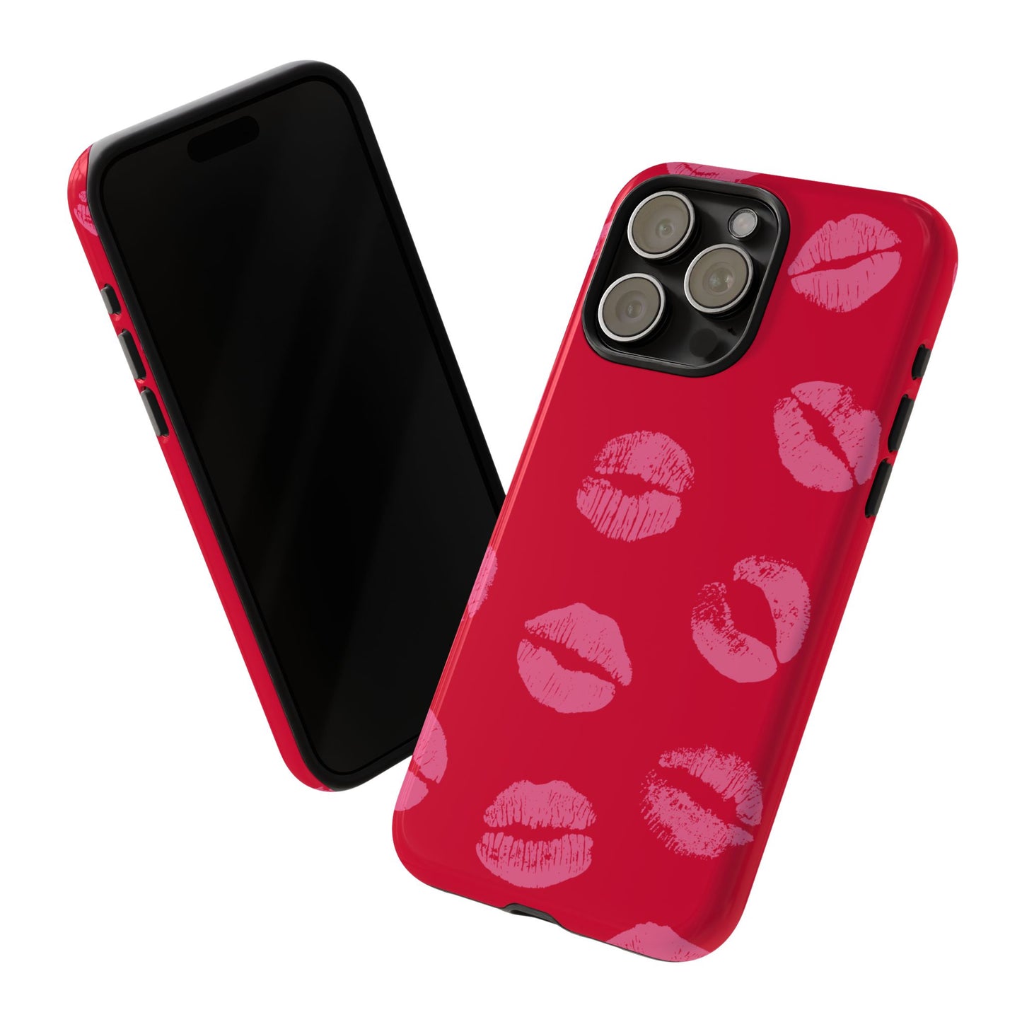 Lipstick Kisses Phone Case, Chic Tough Case for iPhone, Pixel, Galaxy, Stylish Gift for Girlfriend