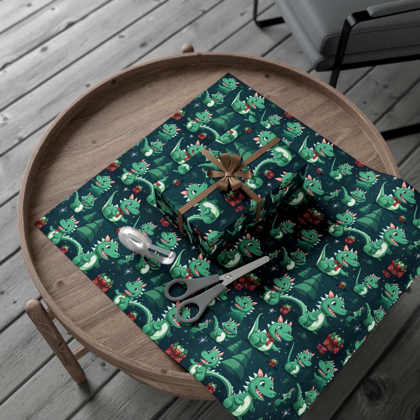 Green Dragon Gift Wrapping Paper - Eco-Friendly - Cute Sustainable and Premium Quality - Christmas, New Year or other special occasion